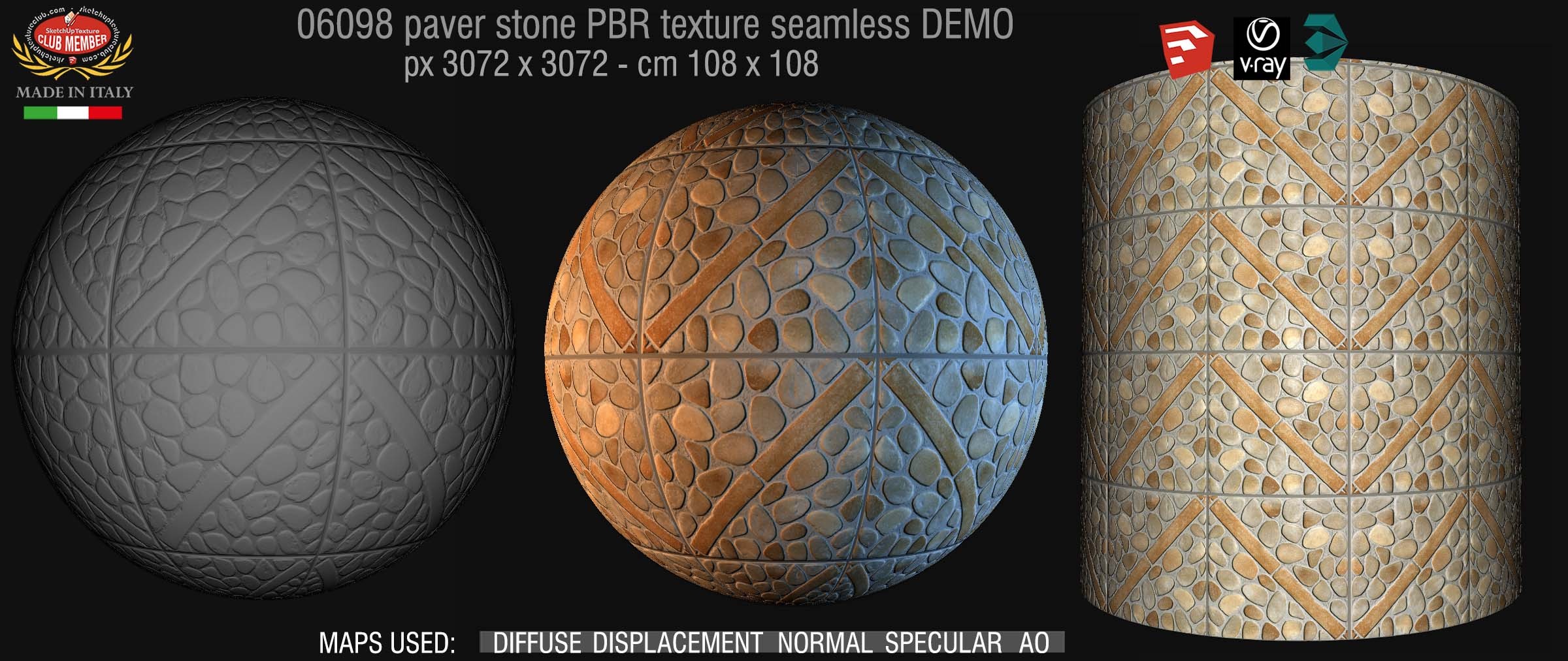 06098 paver stone PBR texture seamless DEMO