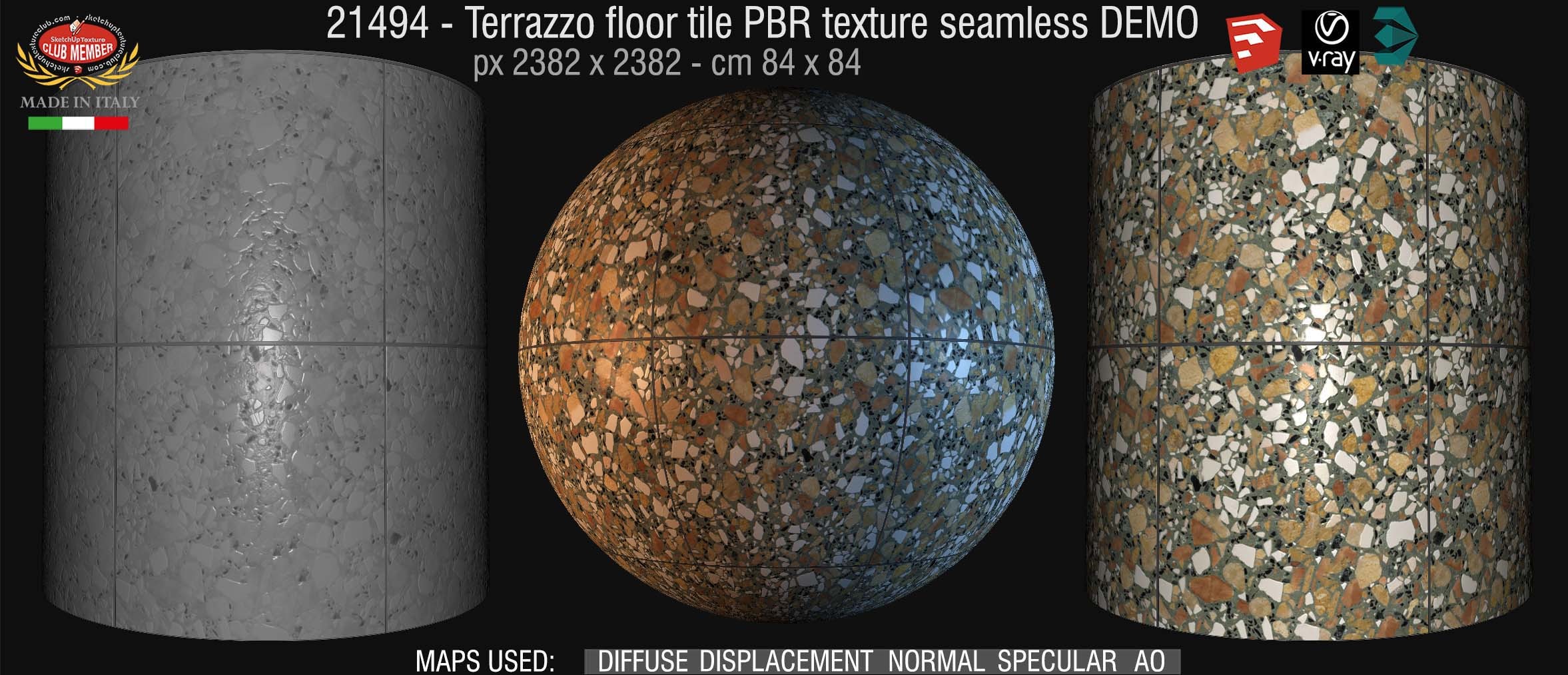 21494 terrazzo floor tile PBR texture seamless DEMO