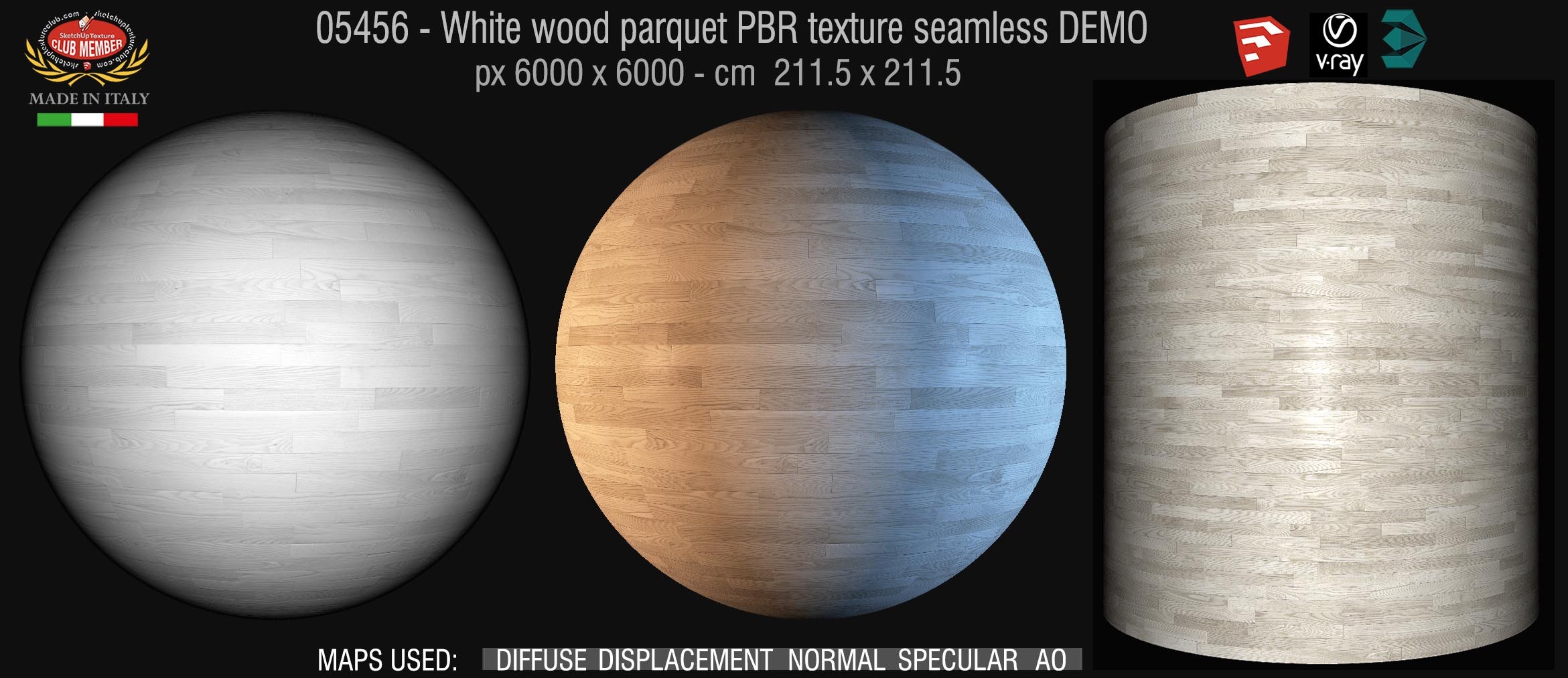 05456 white parquet PBR texture seamless DEMO