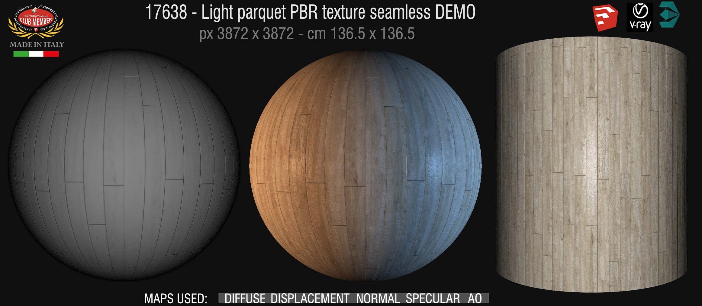 17638  Light parquet PBR texture seamless DEMO