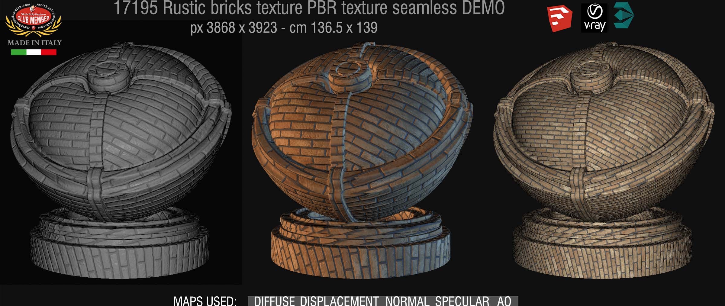 17195 rustic bricks PBR texture seamless DEMO