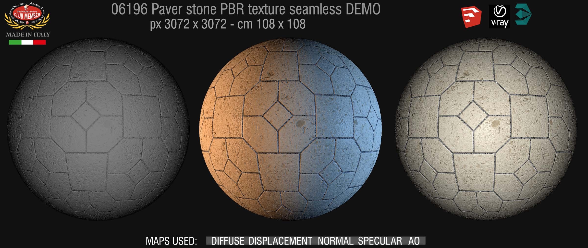 06196 Pavers stone PBR texture seamless DEMO