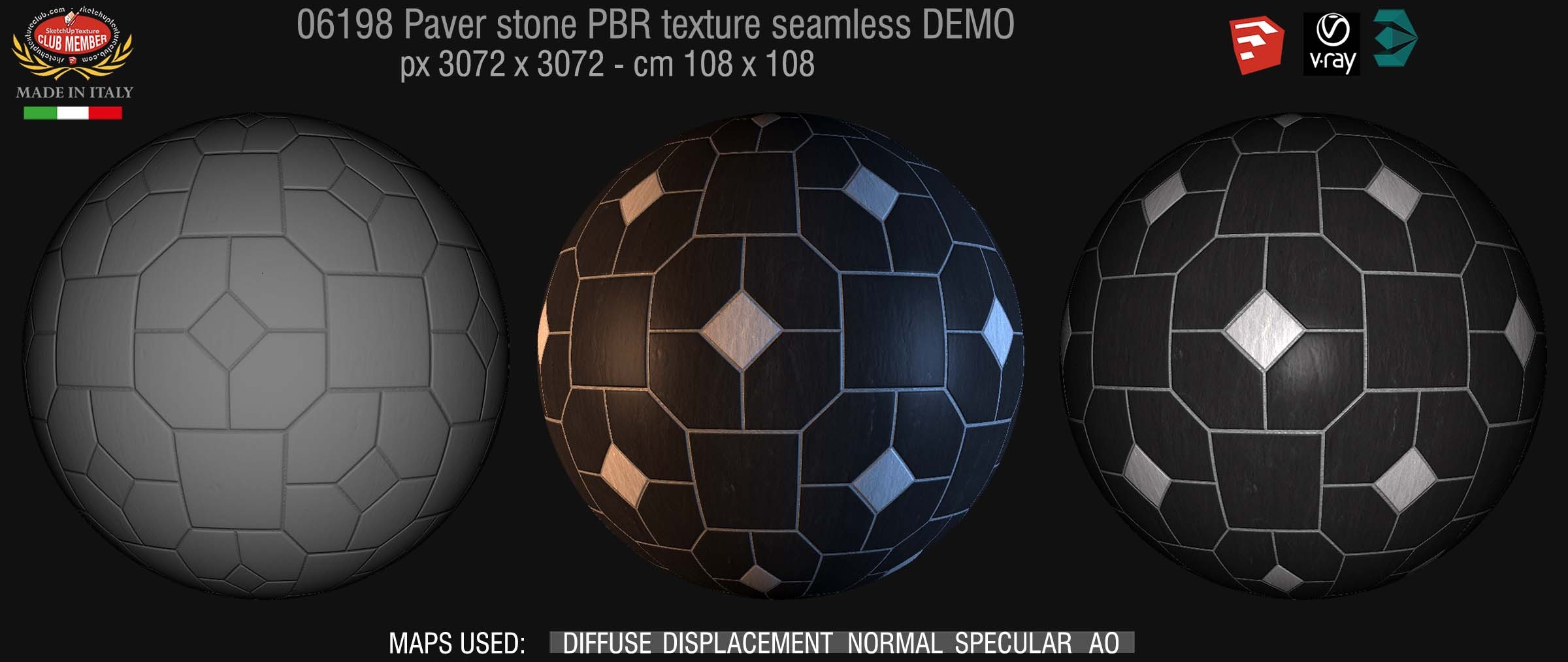 06198 Pavers stone PBR texture seamless DEMO