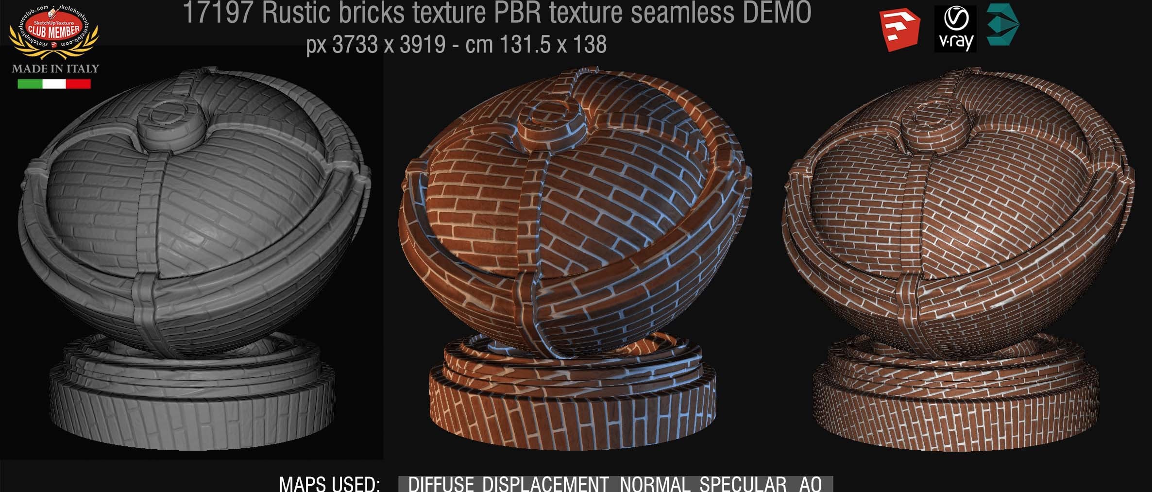 17197 Rustic bricks PBR texture seamless DEMO