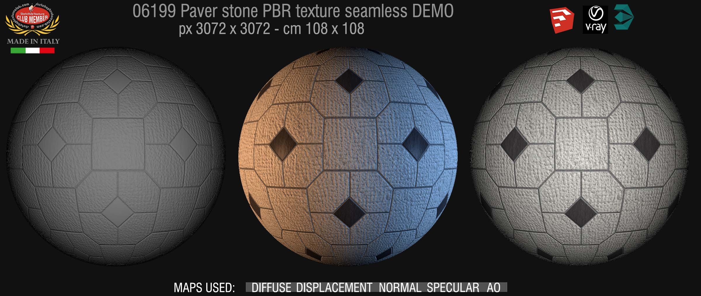 06199 Pavers stone PBR texture seamless DEMO