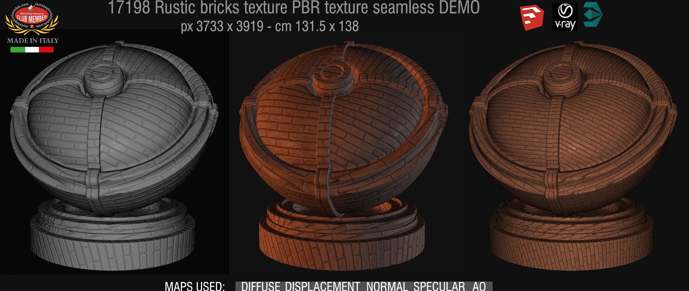 17198 rustic bricks PBR texture seamless DEMO