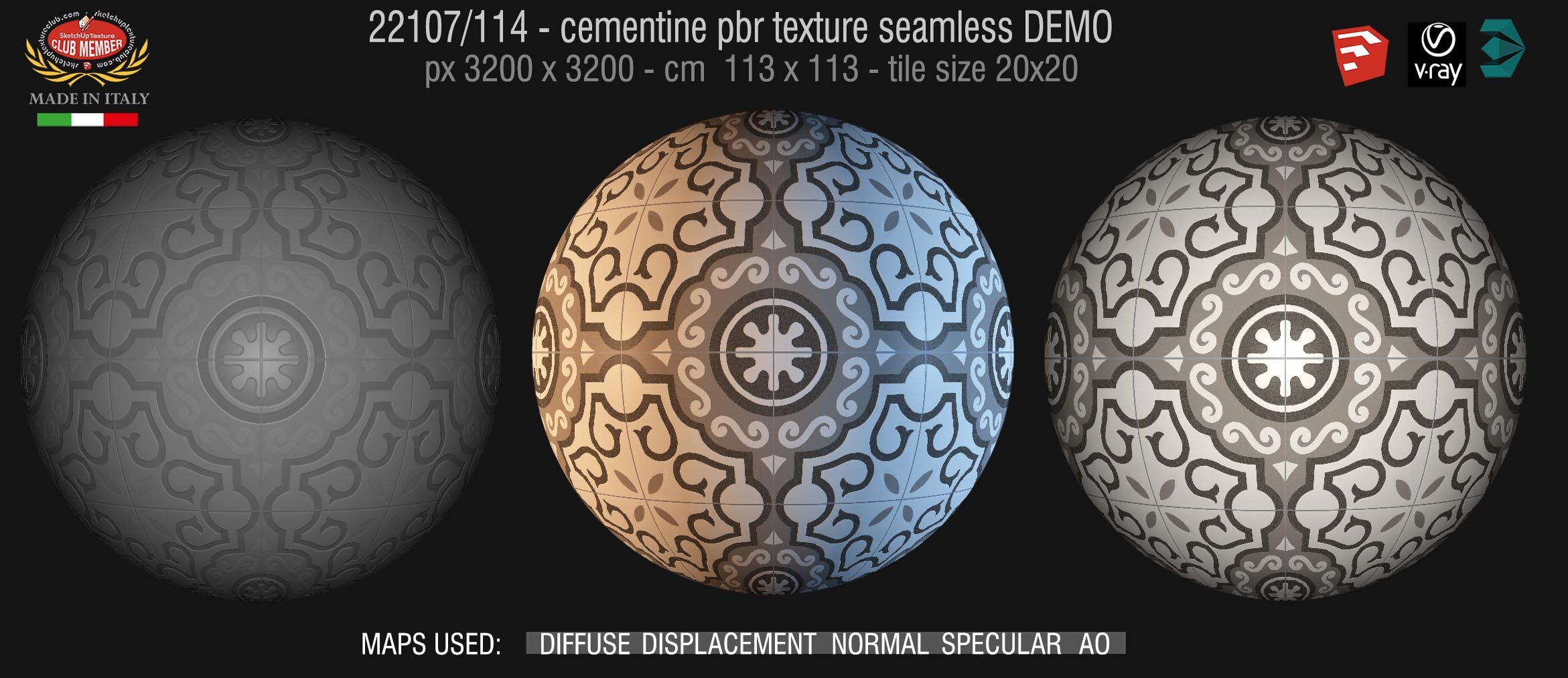 22107114 /cementine tiles Pbr texture seamless demo -  D_Segni Concrete Look by Marazzi