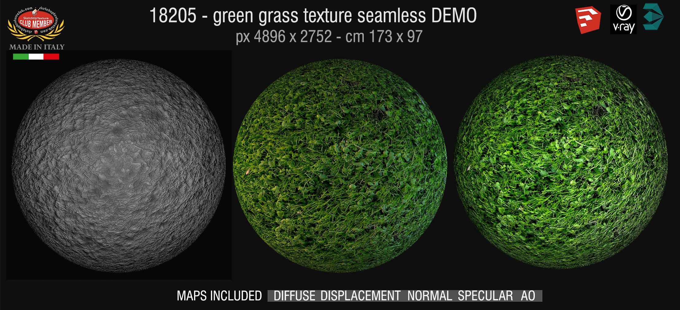 18205 HR Green grass texture + maps DEMO
