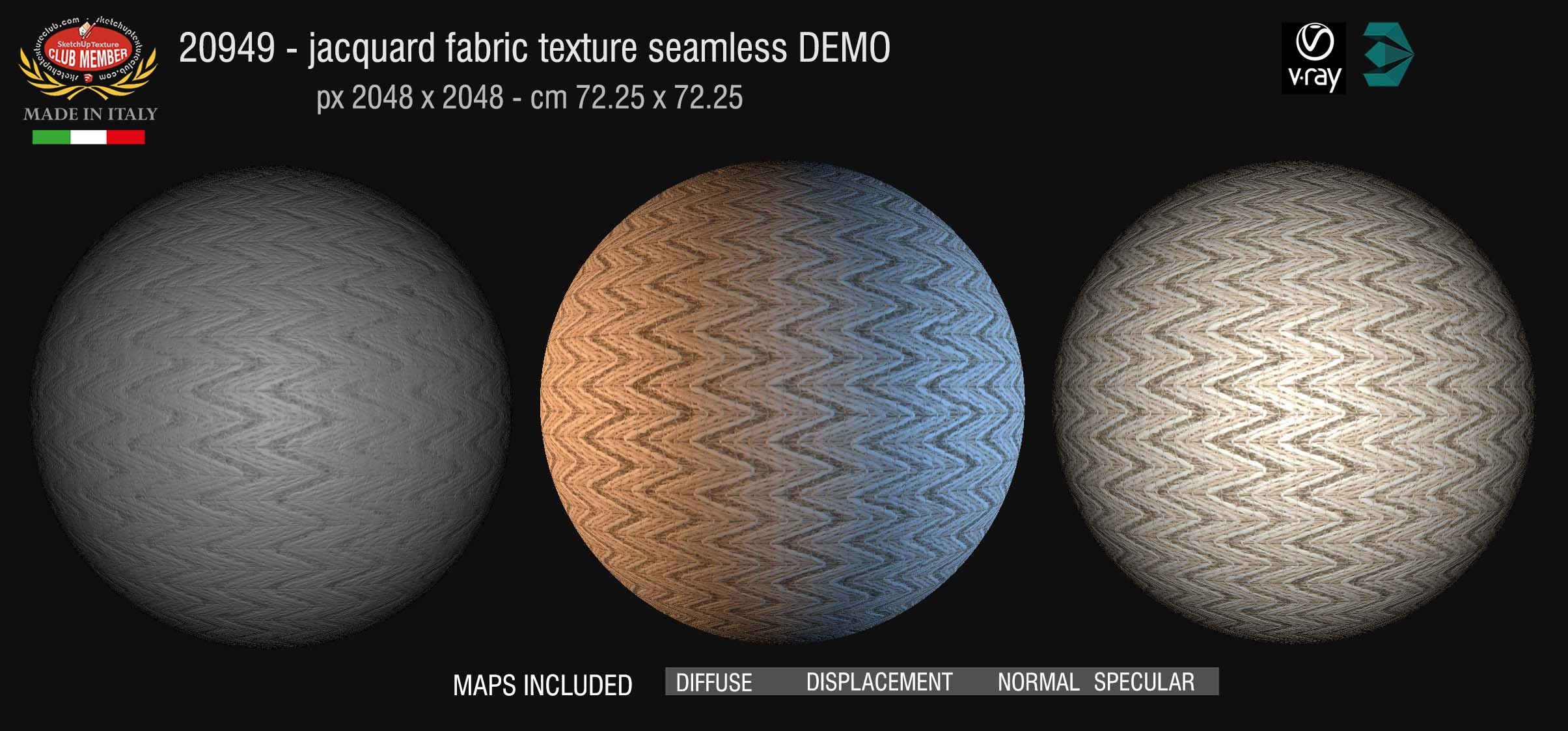 20949 Jacquard fabric texture seamless + Maps DEMO