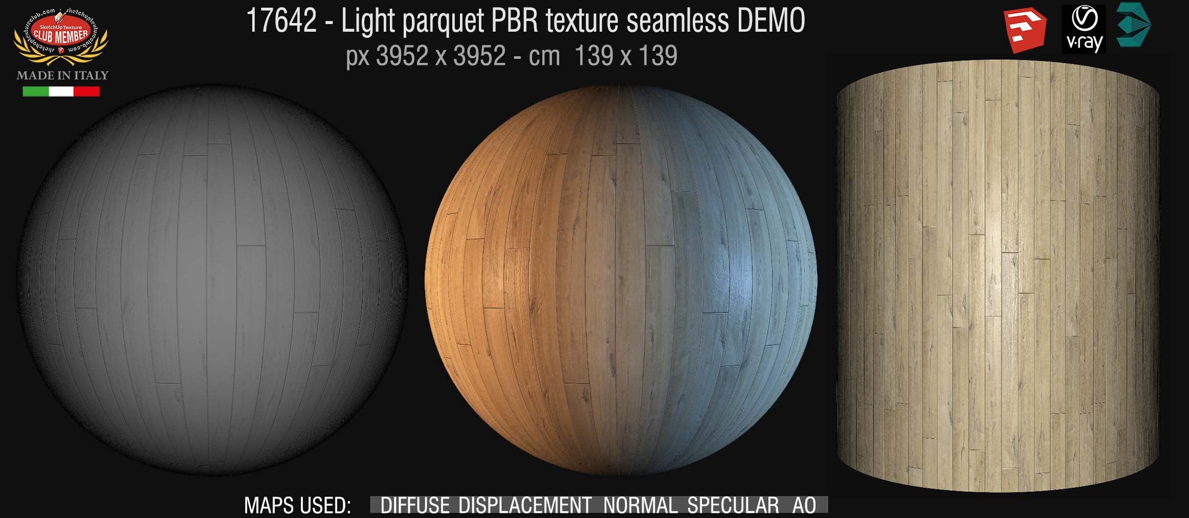 17642 Light parquet PBR texture seamless DEMO