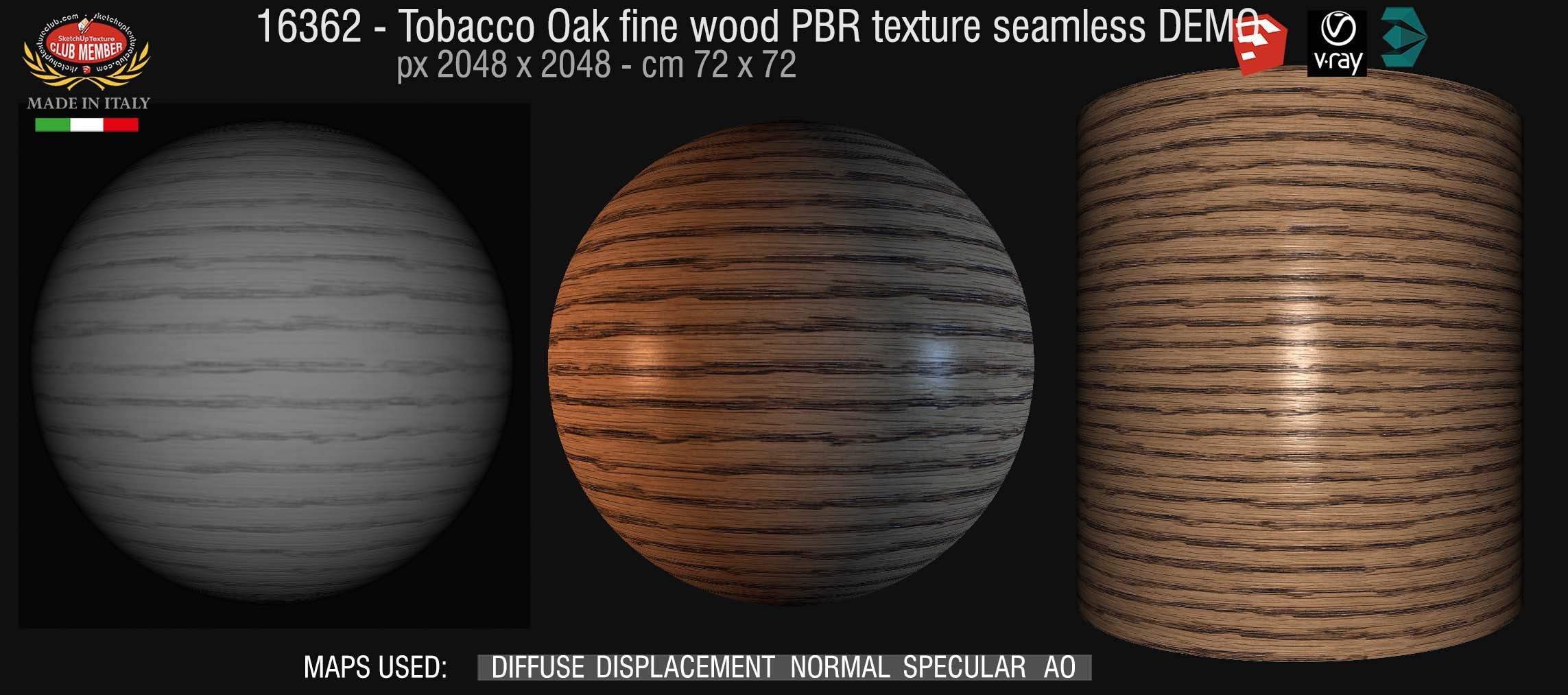 16362 Tobacco oak fine wood PBR texture seamless DEMO