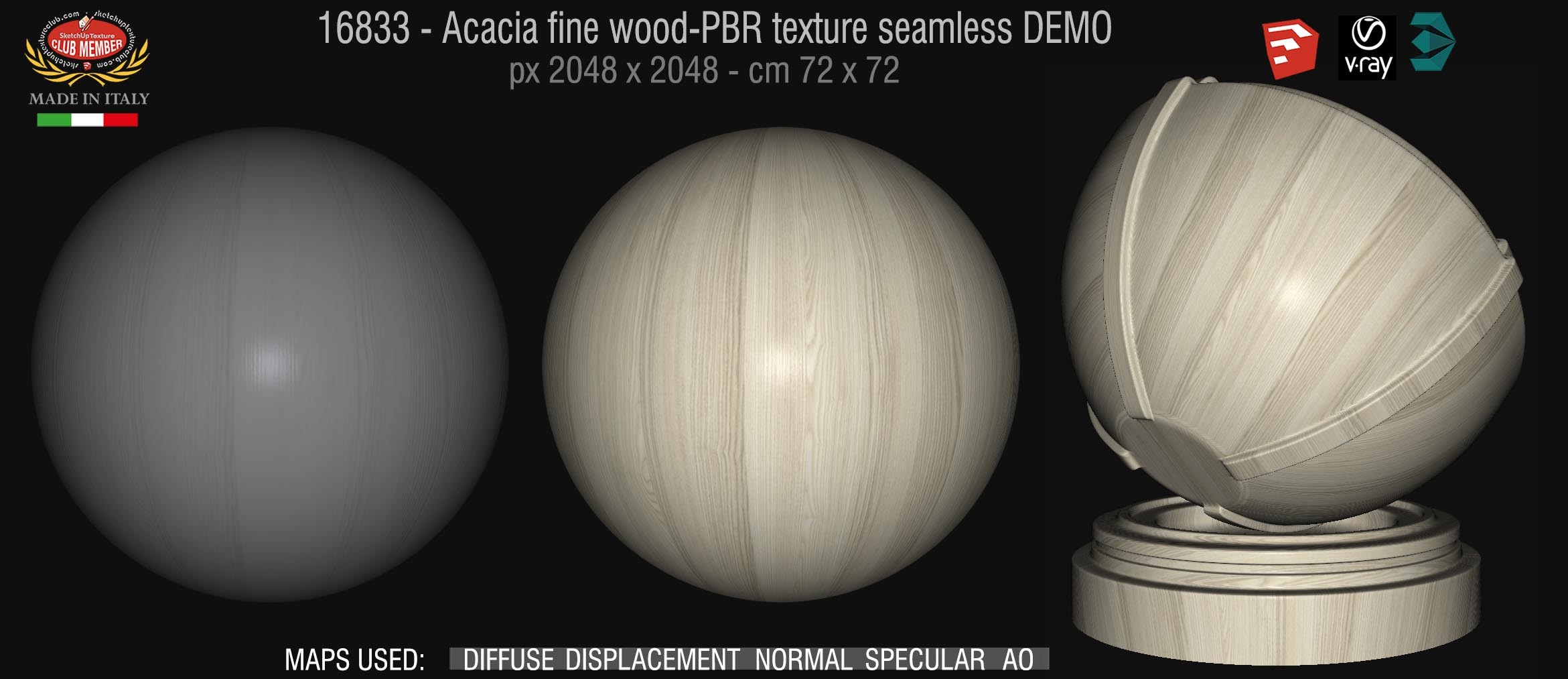 16833 Acacia light wood PBR texture seamless DEMO