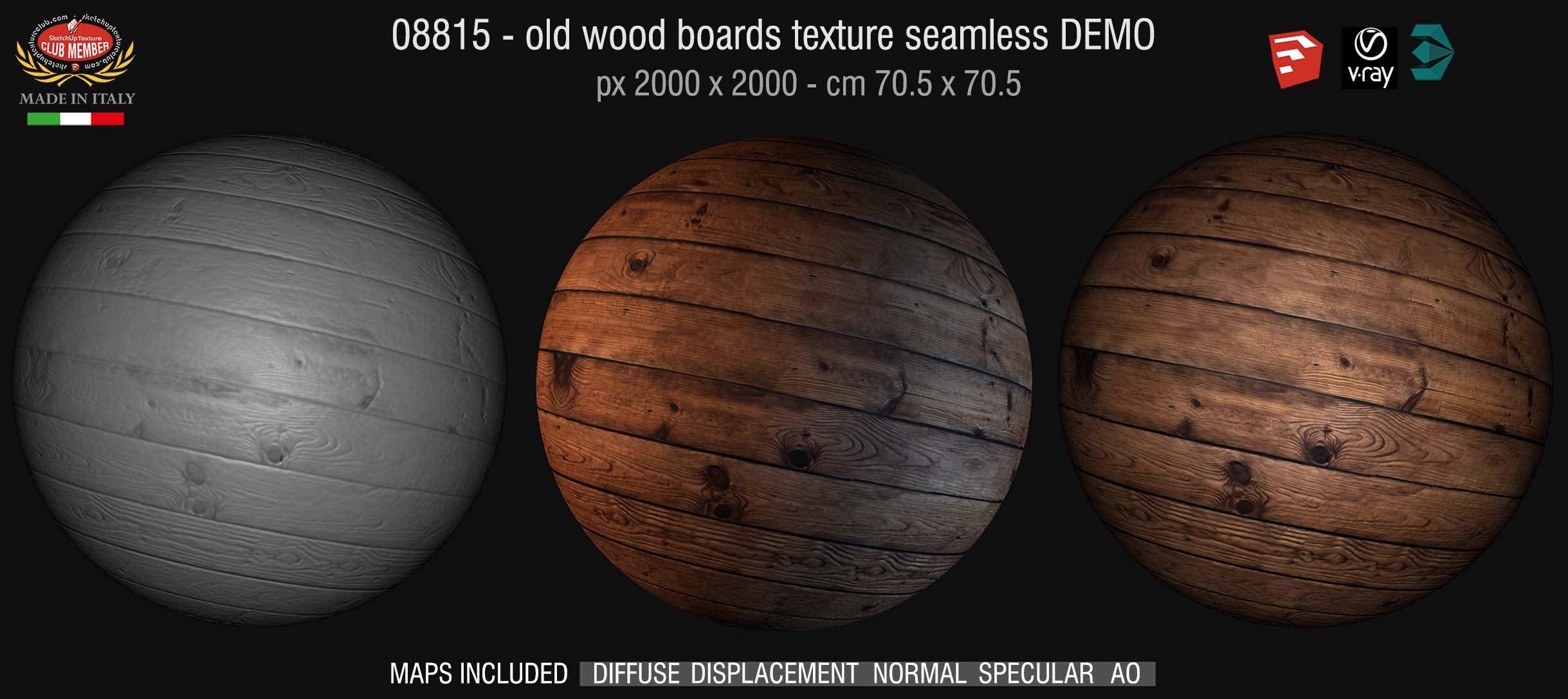 08815 HR Old wood boards texture seamless + maps