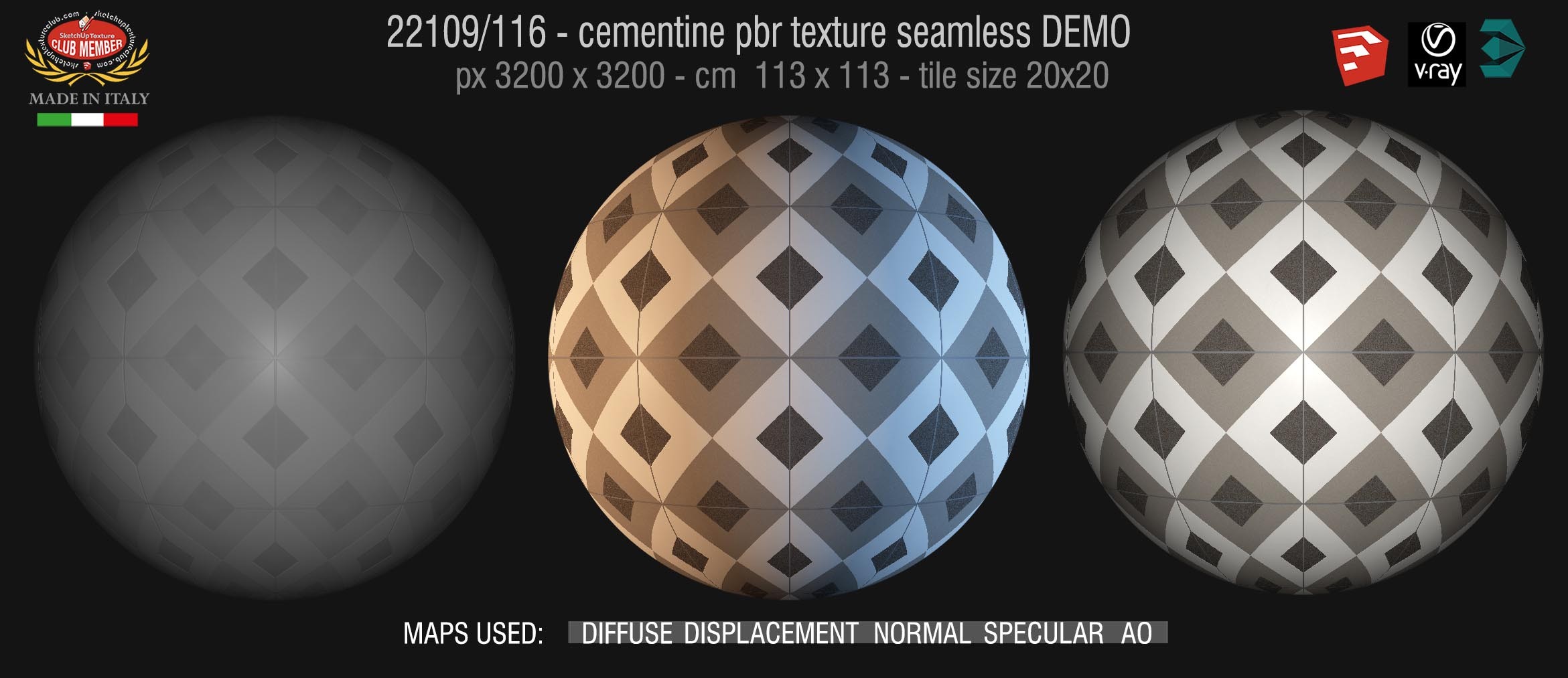 22109/116 cementine tiles Pbr texture seamless demo  D_Segni Concrete Look by Marazzi
