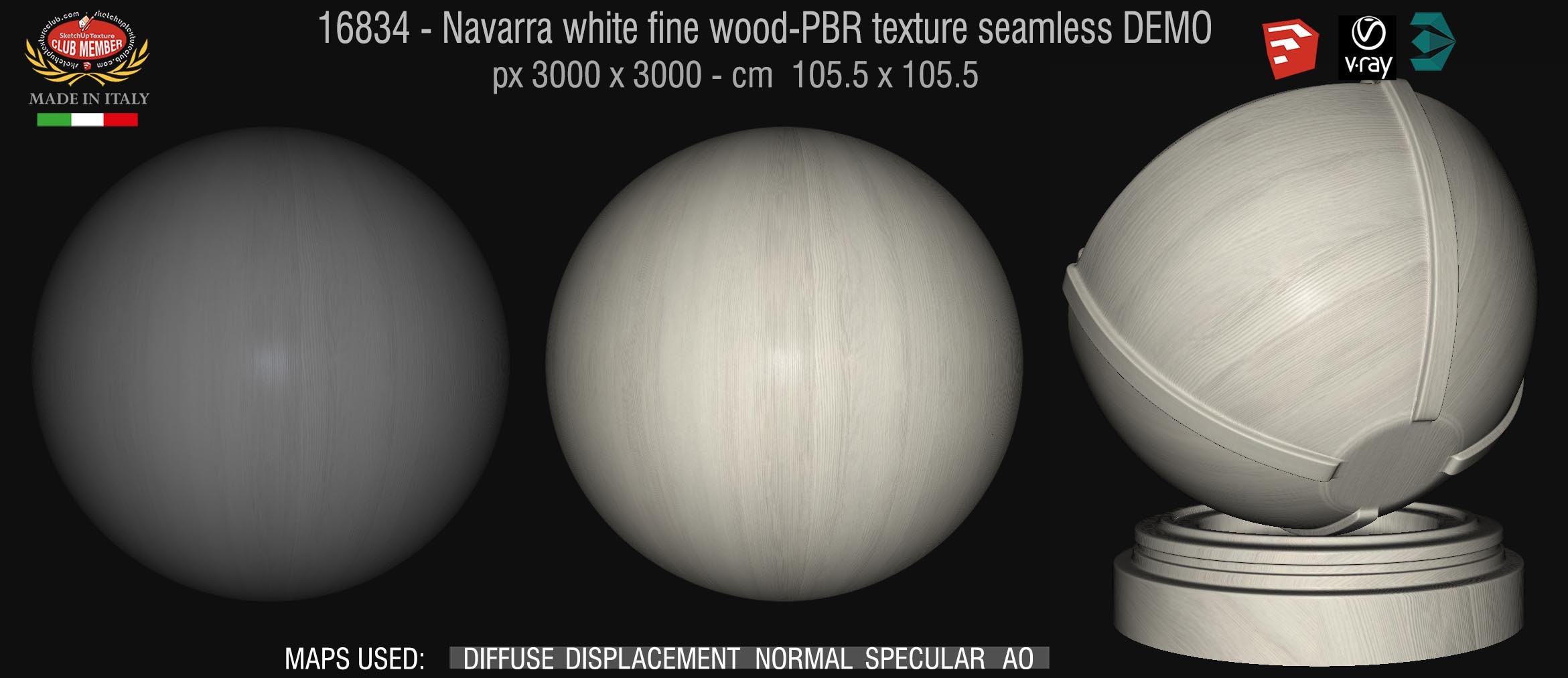 16834 Navarra white fine wood-PBR texture seamless DEMO