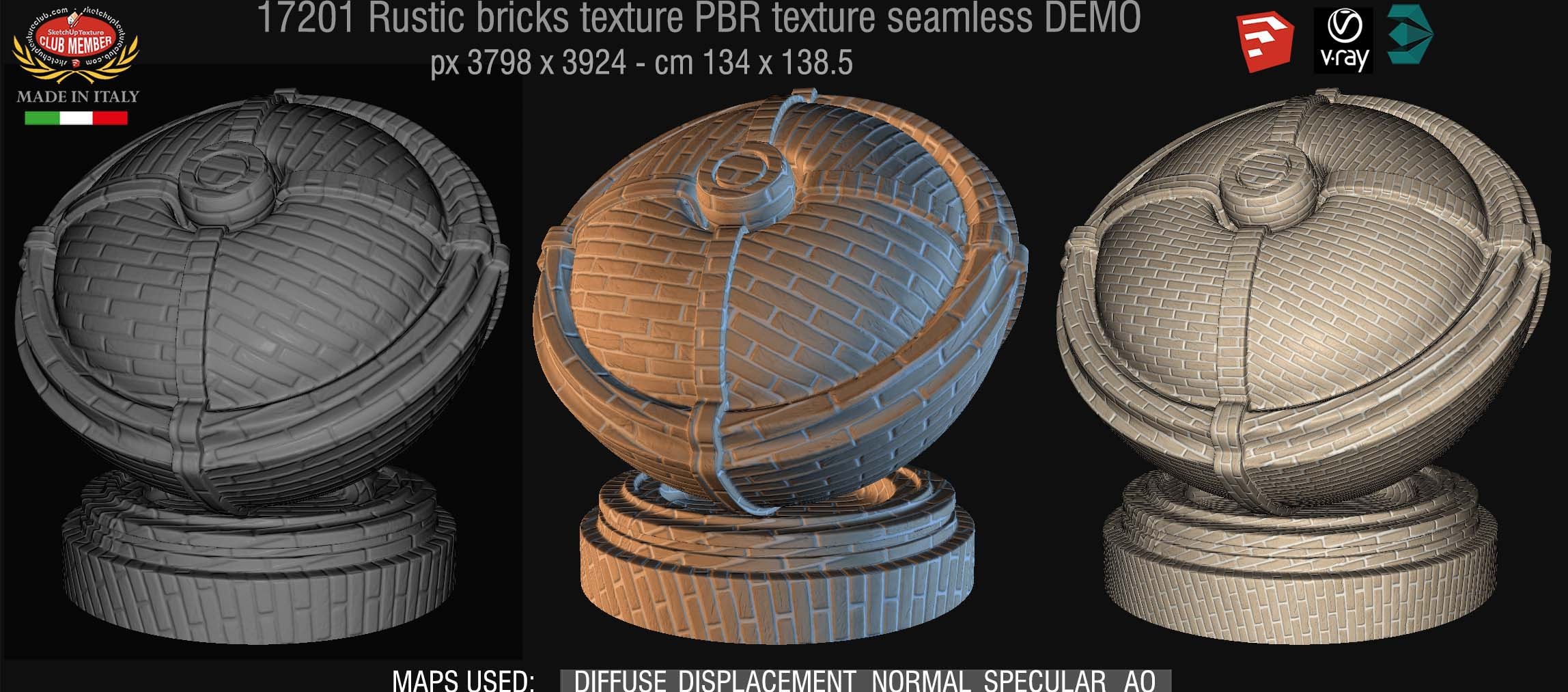 17201 Rustic bricks PBR texture seamless DEMO