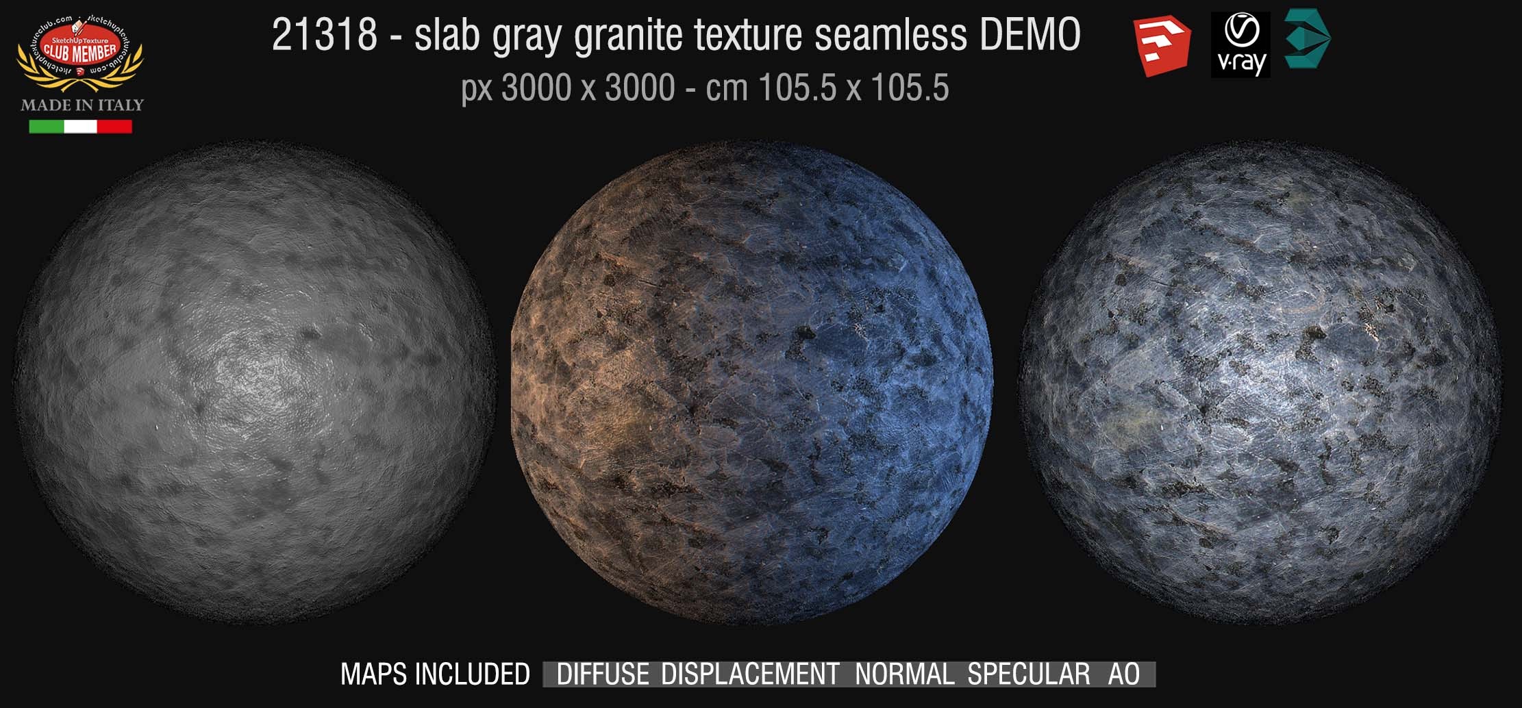 21318 HR Slab gray granite texture seamless + maps demo