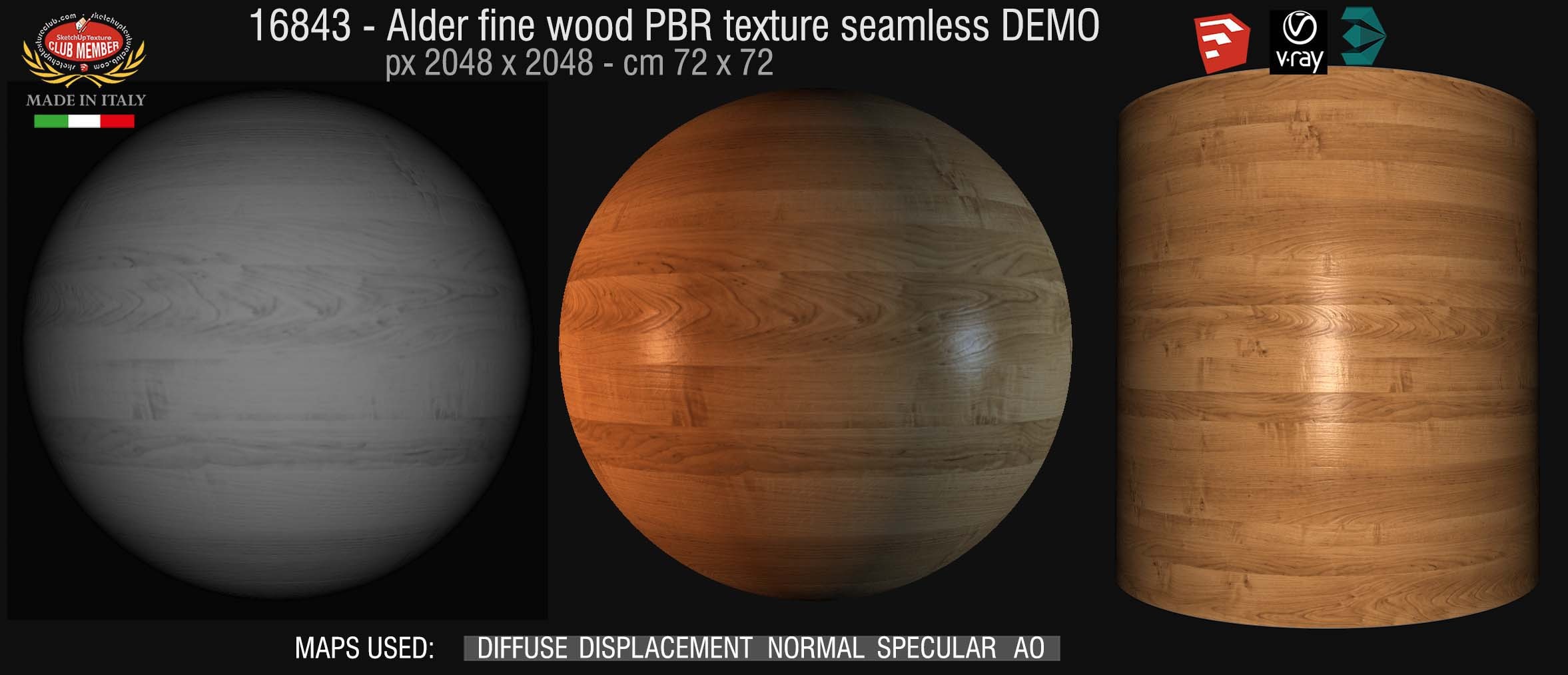 16843 Alder fine wood medium color PBR texture seamless DEMO