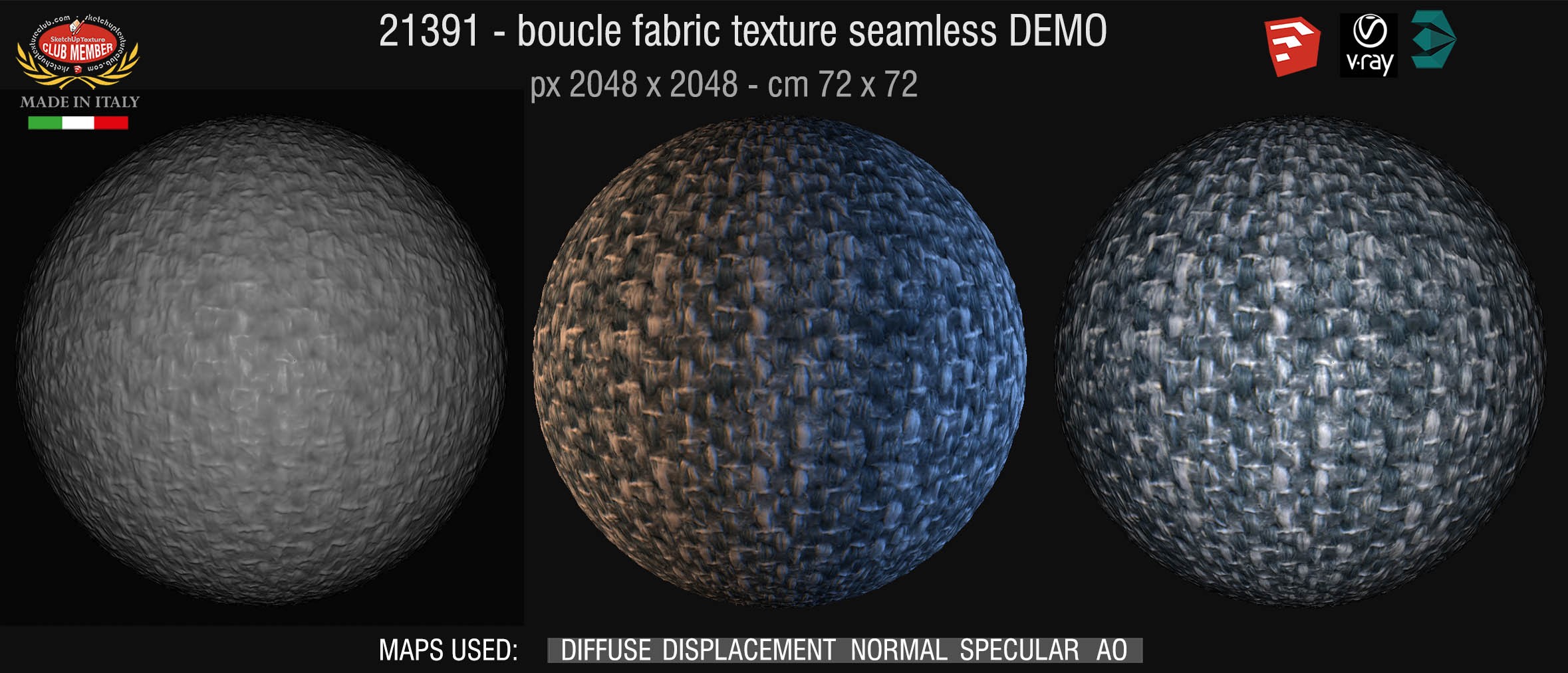 21391 boucle fabric texture-seamless + maps DEMO