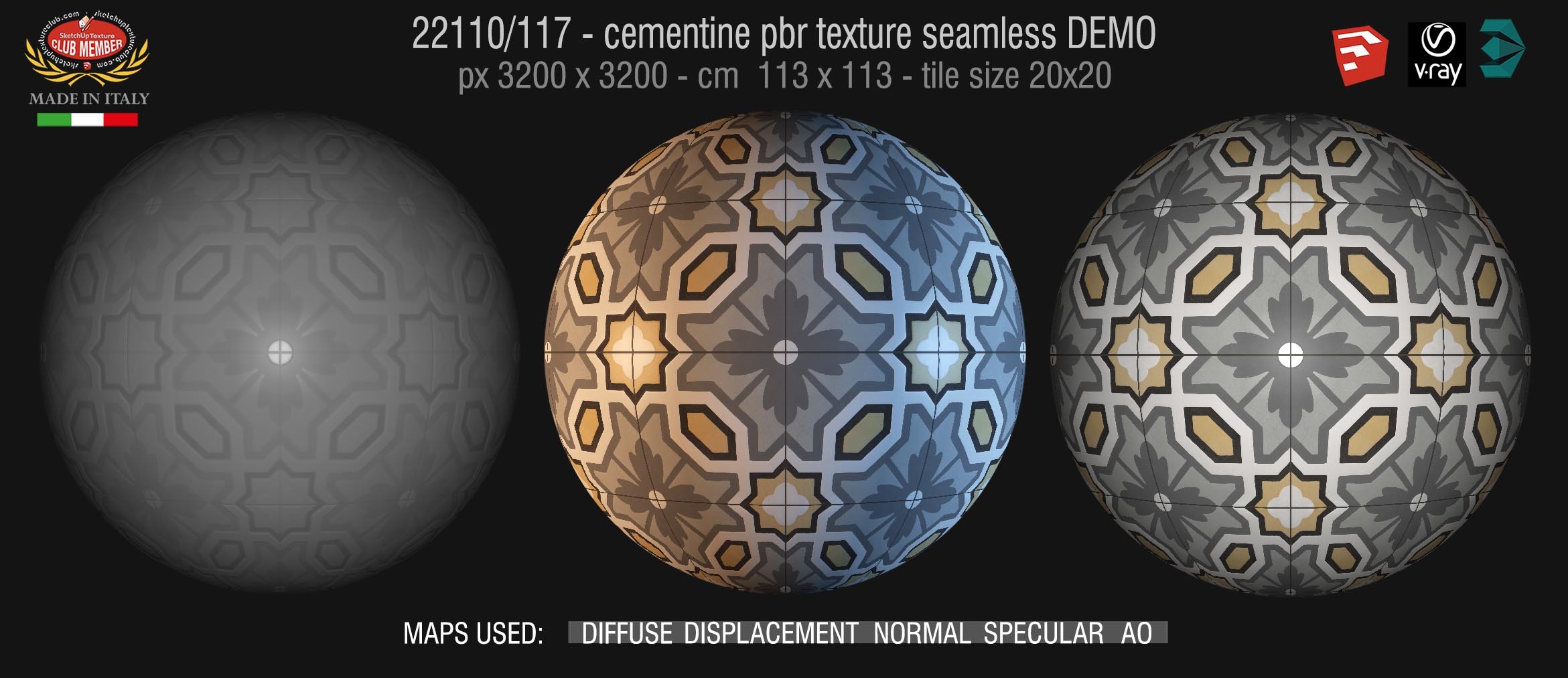 22110/117 cementine tiles Pbr texture seamless demo  D_Segni Concrete Look by Marazzi