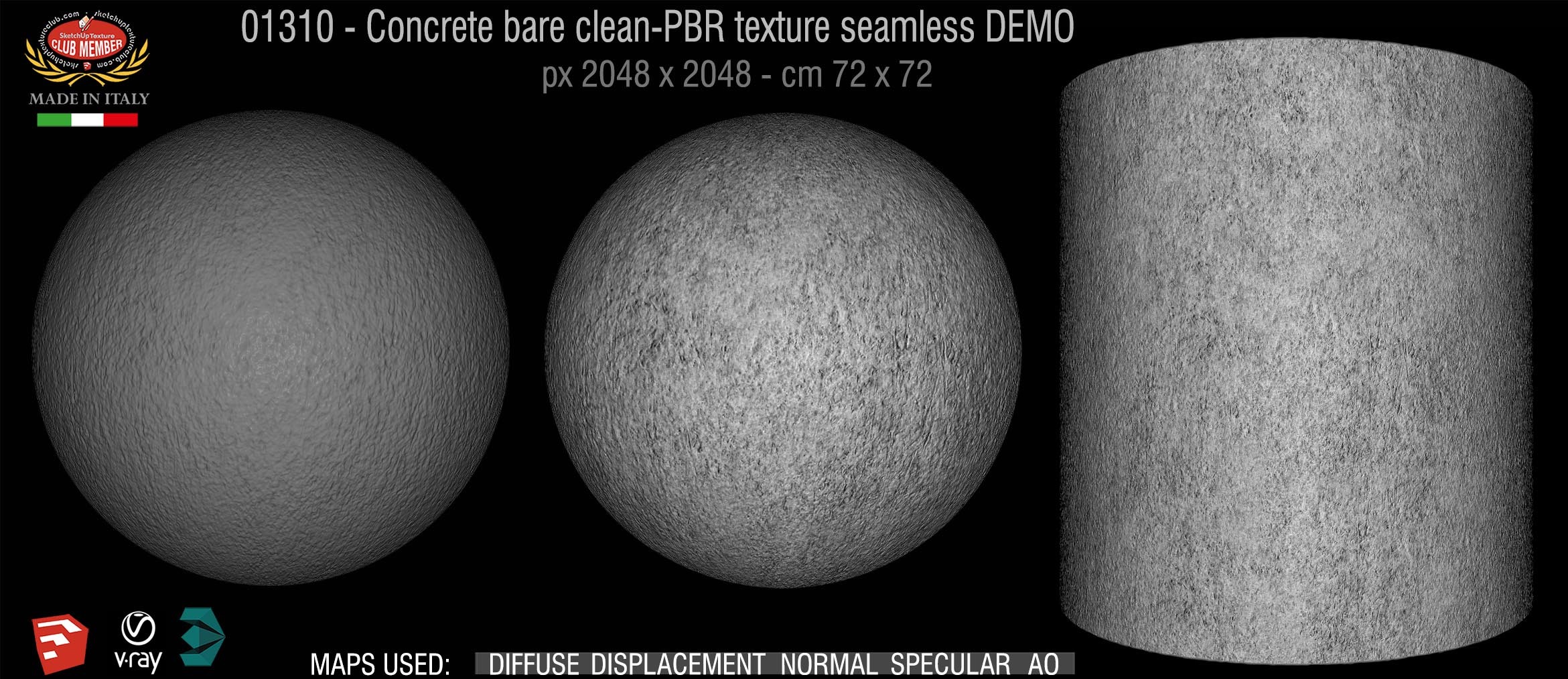 01310 Concrete bare clean-PBR texture seamless DEMO