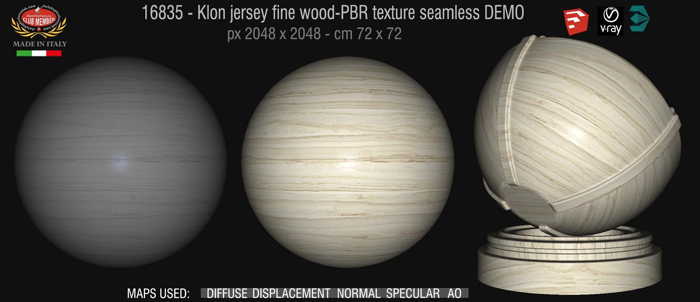 16835 Klon jersey fine wood PBR texture seamless DEMO