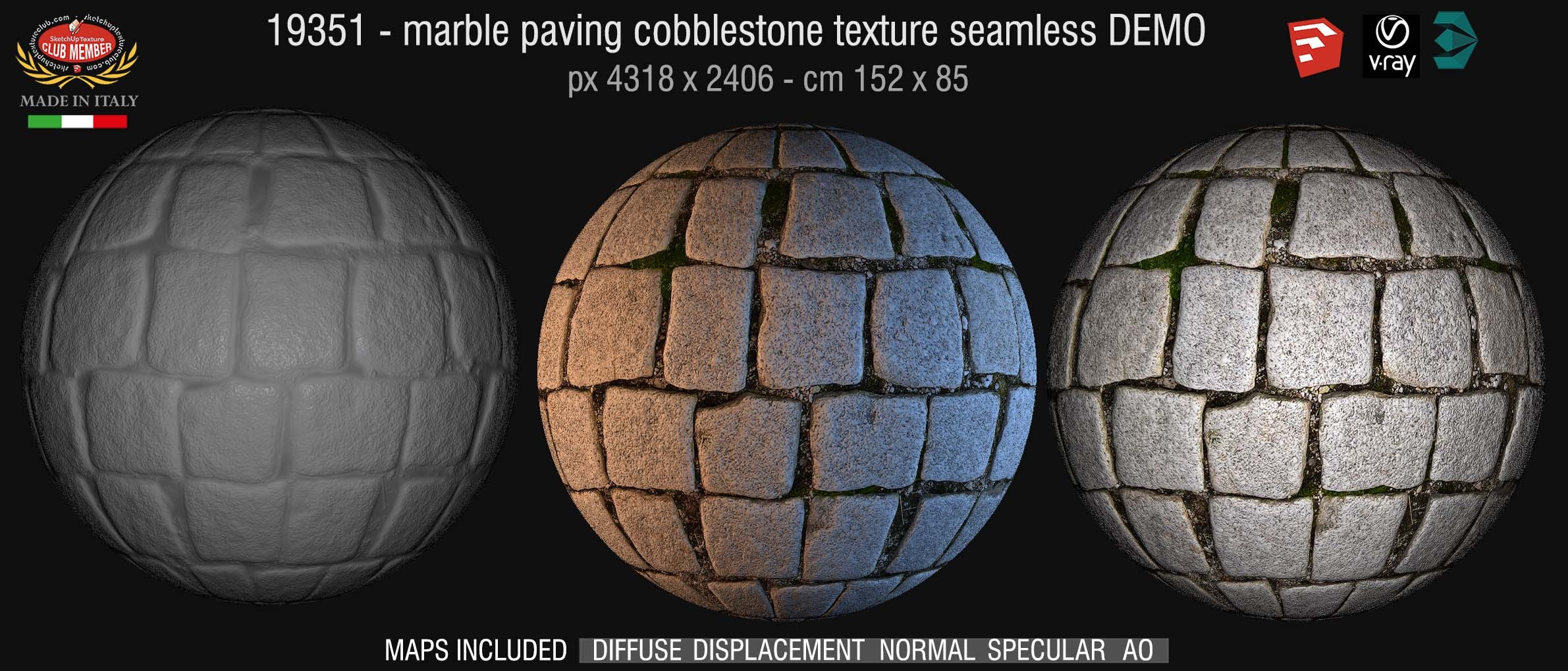 19351 HR Street paving cobblestone texture + maps DEMO