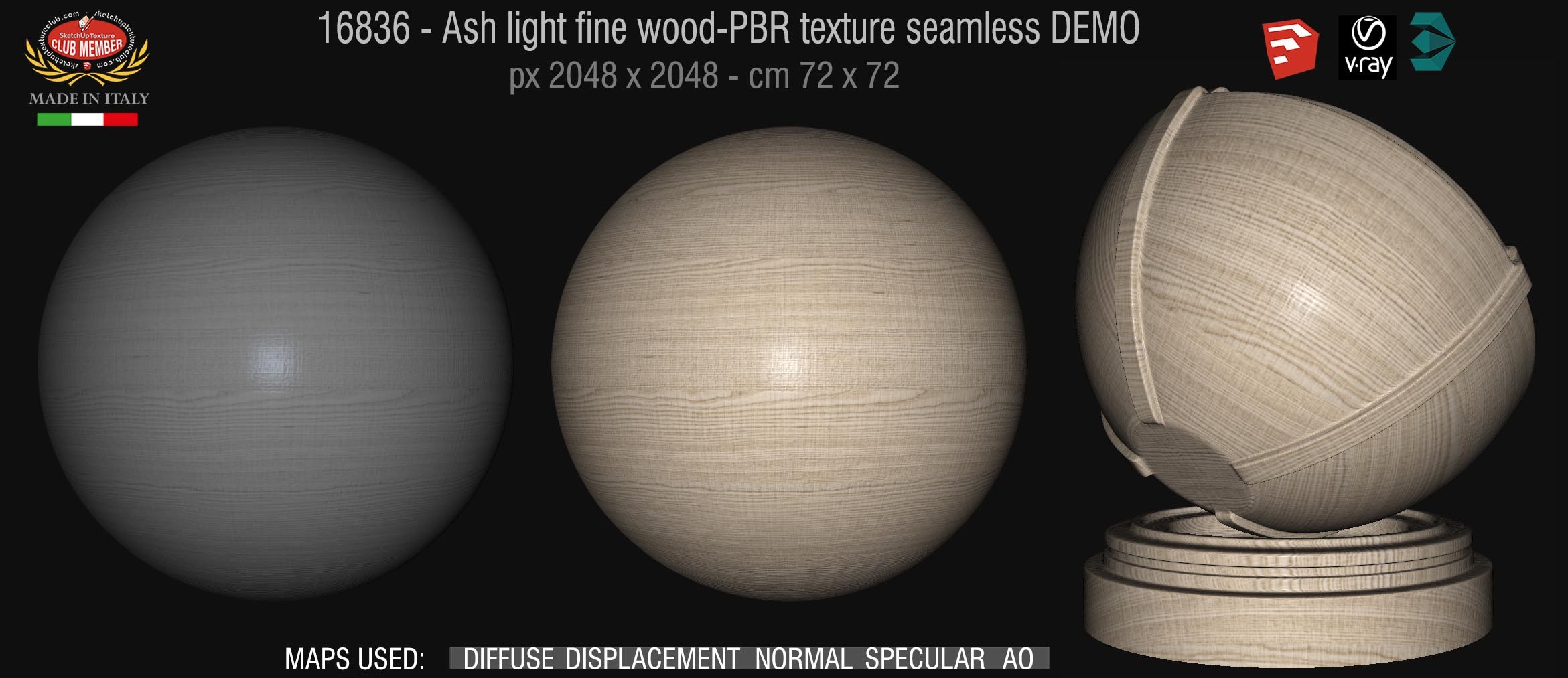 16836 Ash light fine wood-PBR texture seamless DEMO