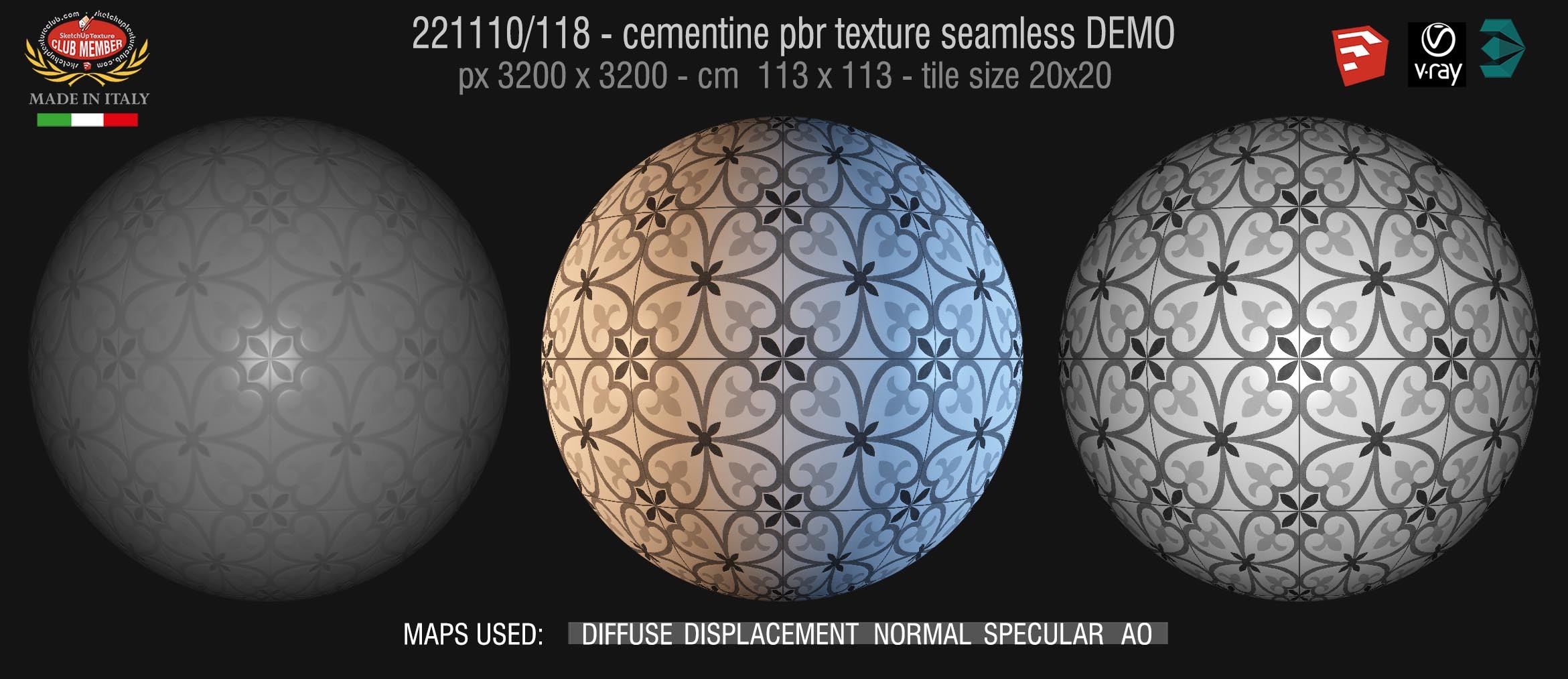 22111/118 cementine tiles Pbr texture seamless demo  D_Segni Concrete Look by Marazzi