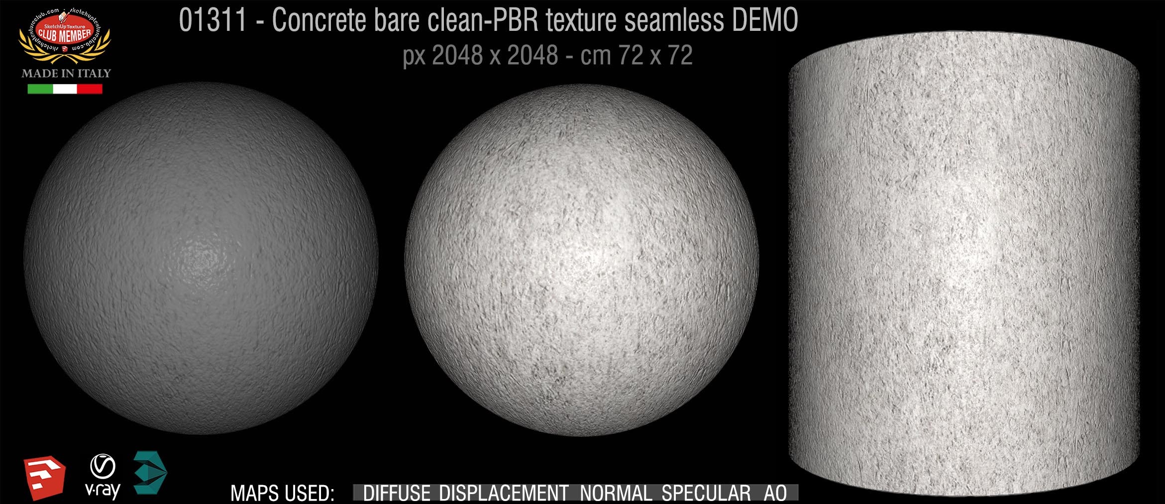 01311 Concrete bare clean-PBR texture seamless DEMO