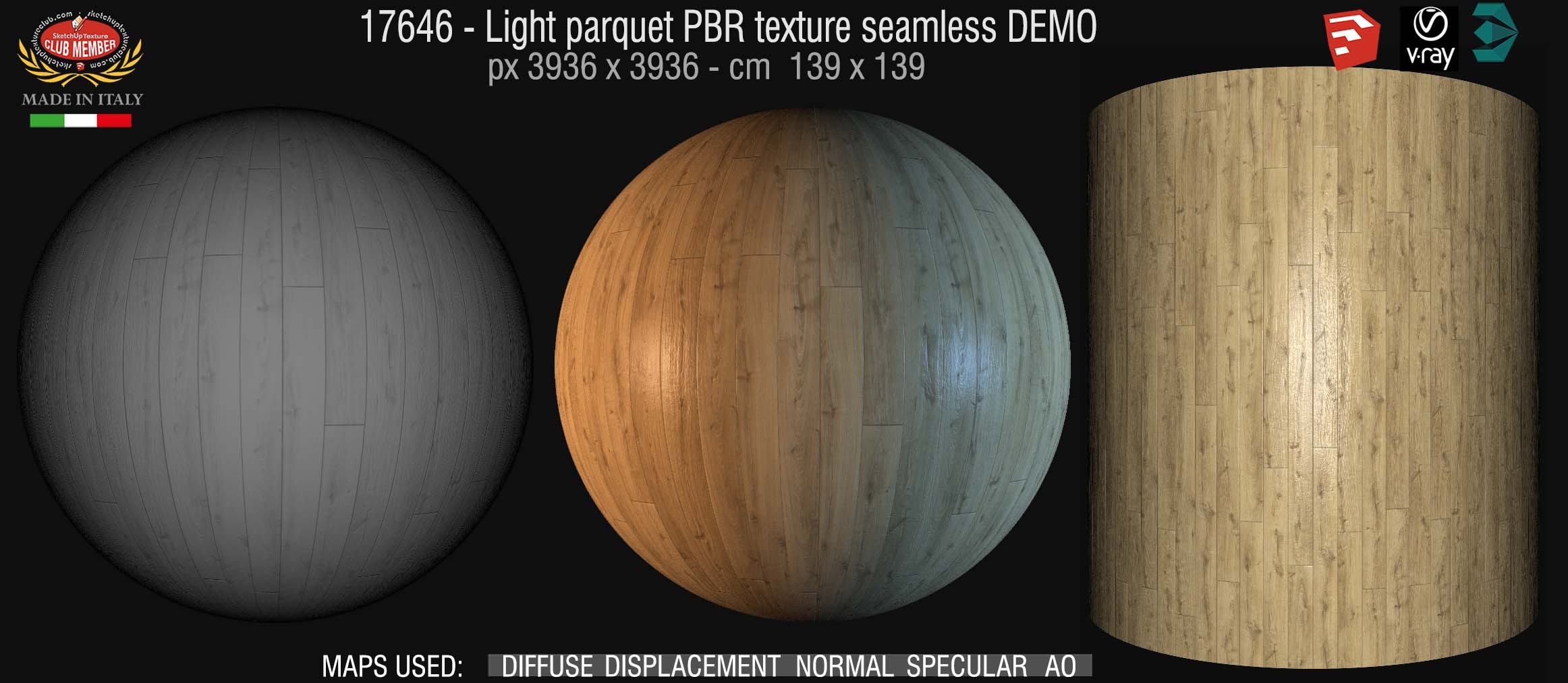 17646 Light parquet PBR texture seamless DEMO