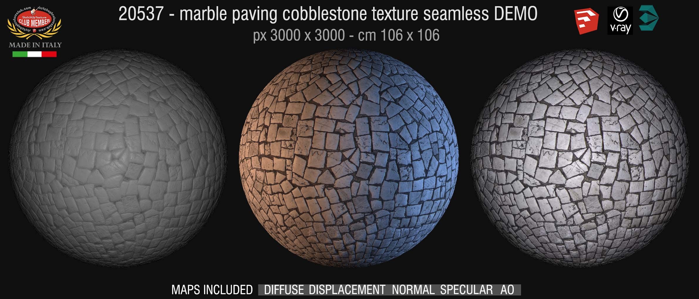 19809 - HR marble paving cobblestone texture demo
