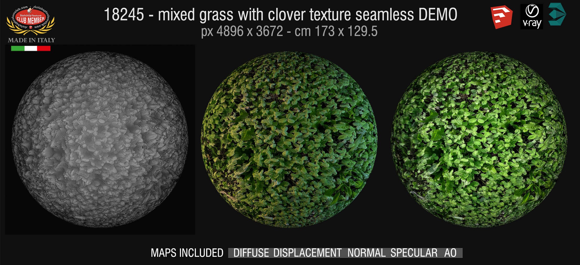 18245 HR Mixed grass with clover texture + maps DEMO