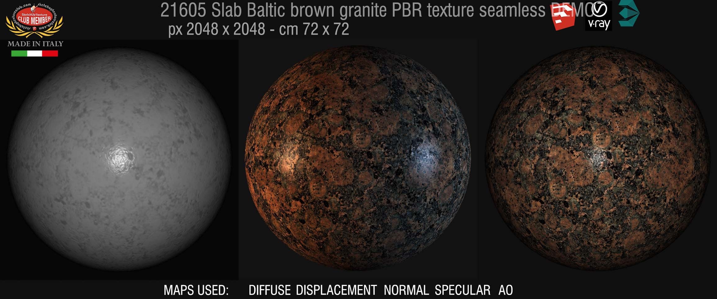 21605 Slab Baltic brown granite PBR texture seamless demo