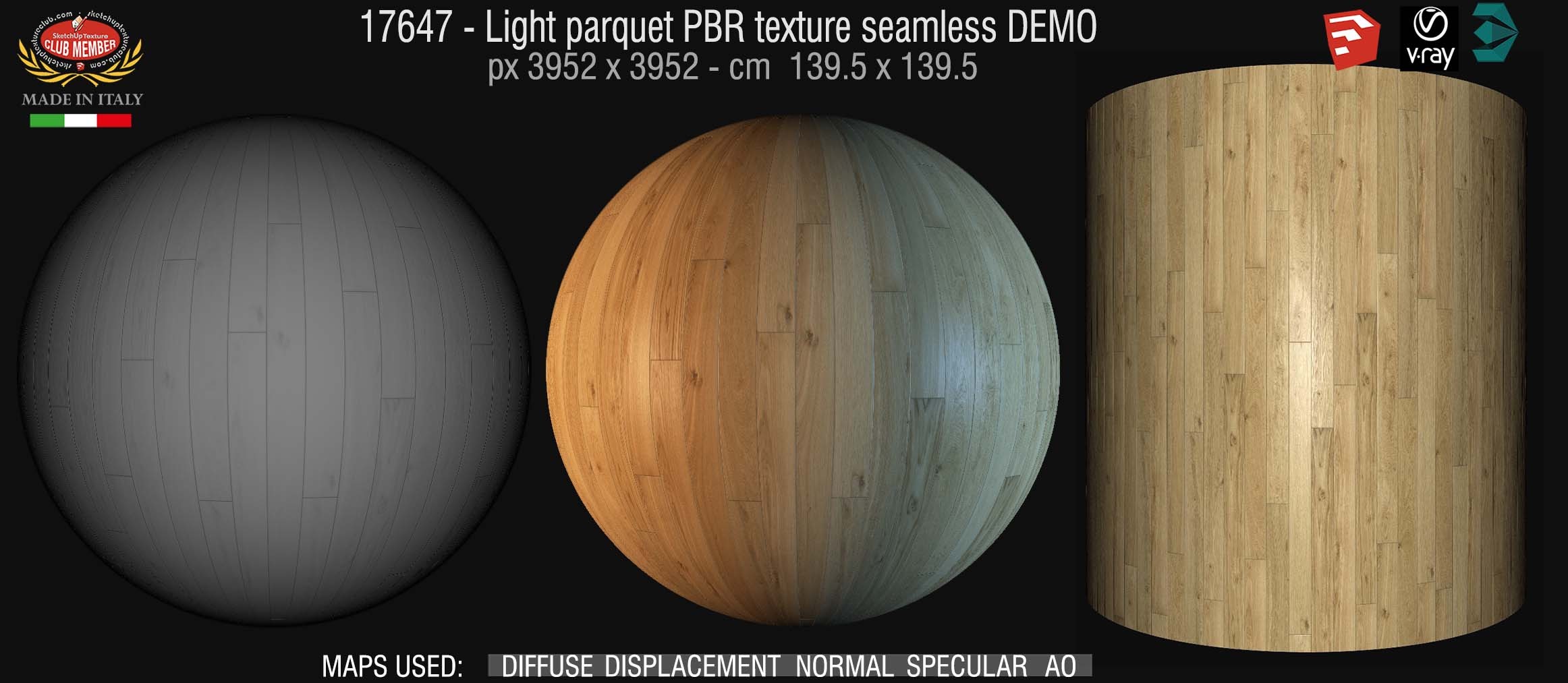 17647 Light parquet PBR texture seamless DEMO