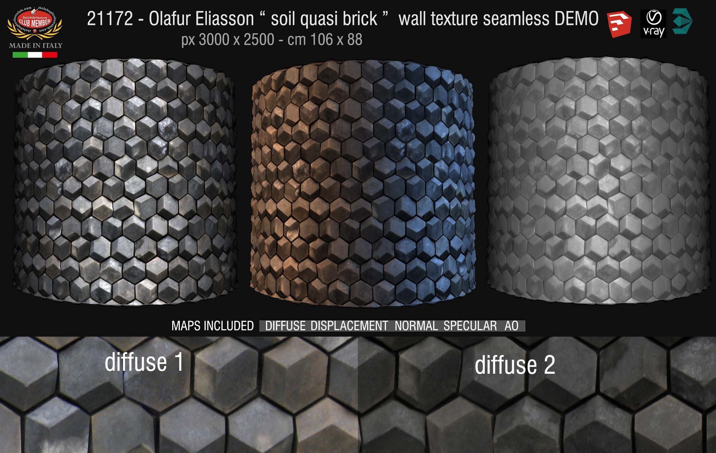 21172 Olafur Eliasson "soil quasi bricks" PBR wall texture demo