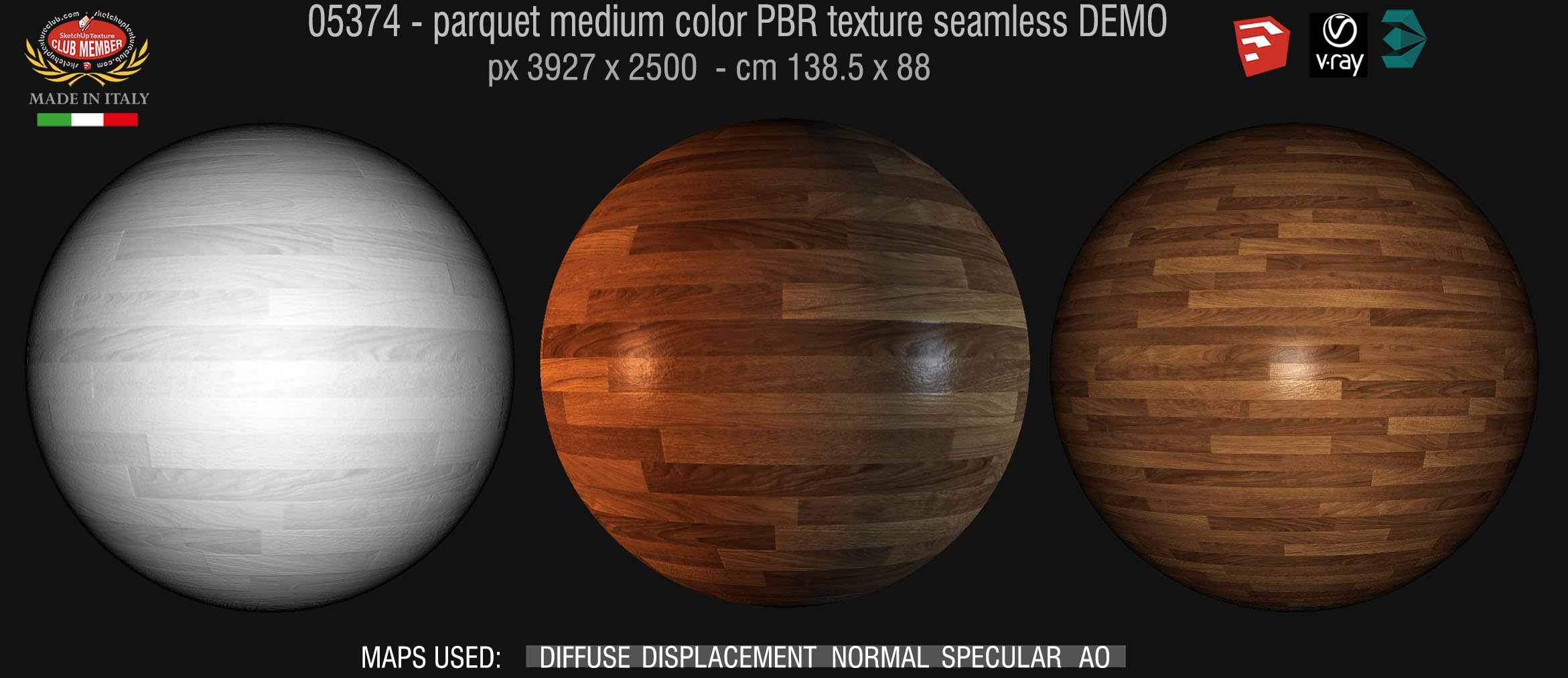 05374 parquet medium color PBR texture seamless DEMO