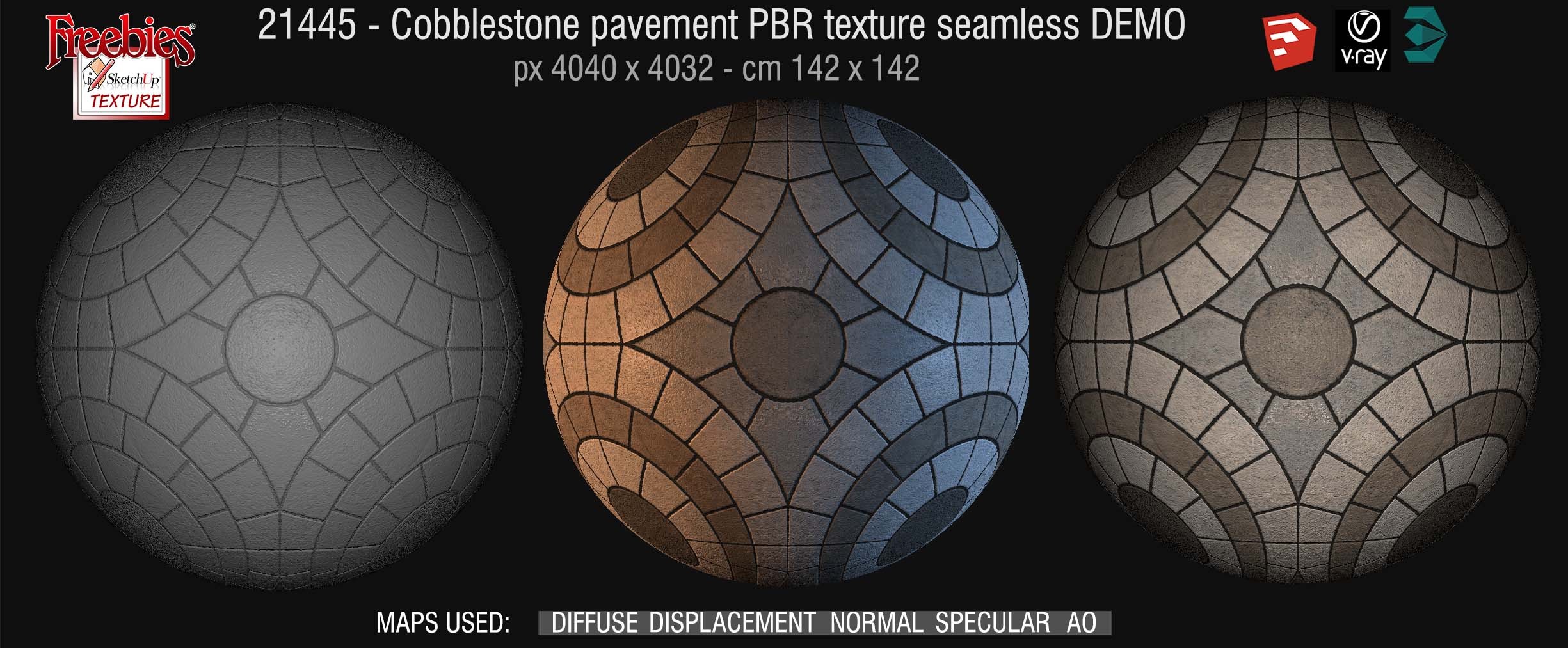 21445 cobblestone pavement PBR texture seamless DEMO
