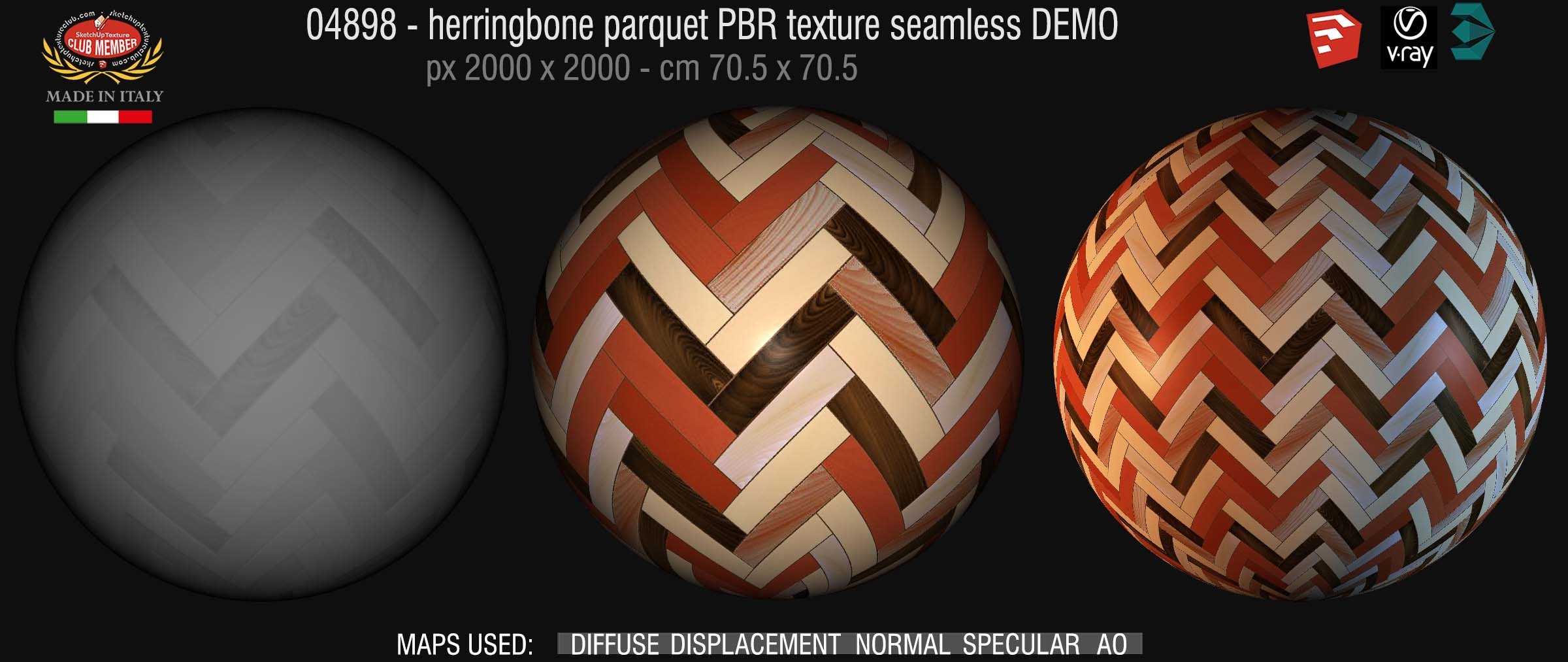 04898 herringbone parquet PBR texture seamless DEMO