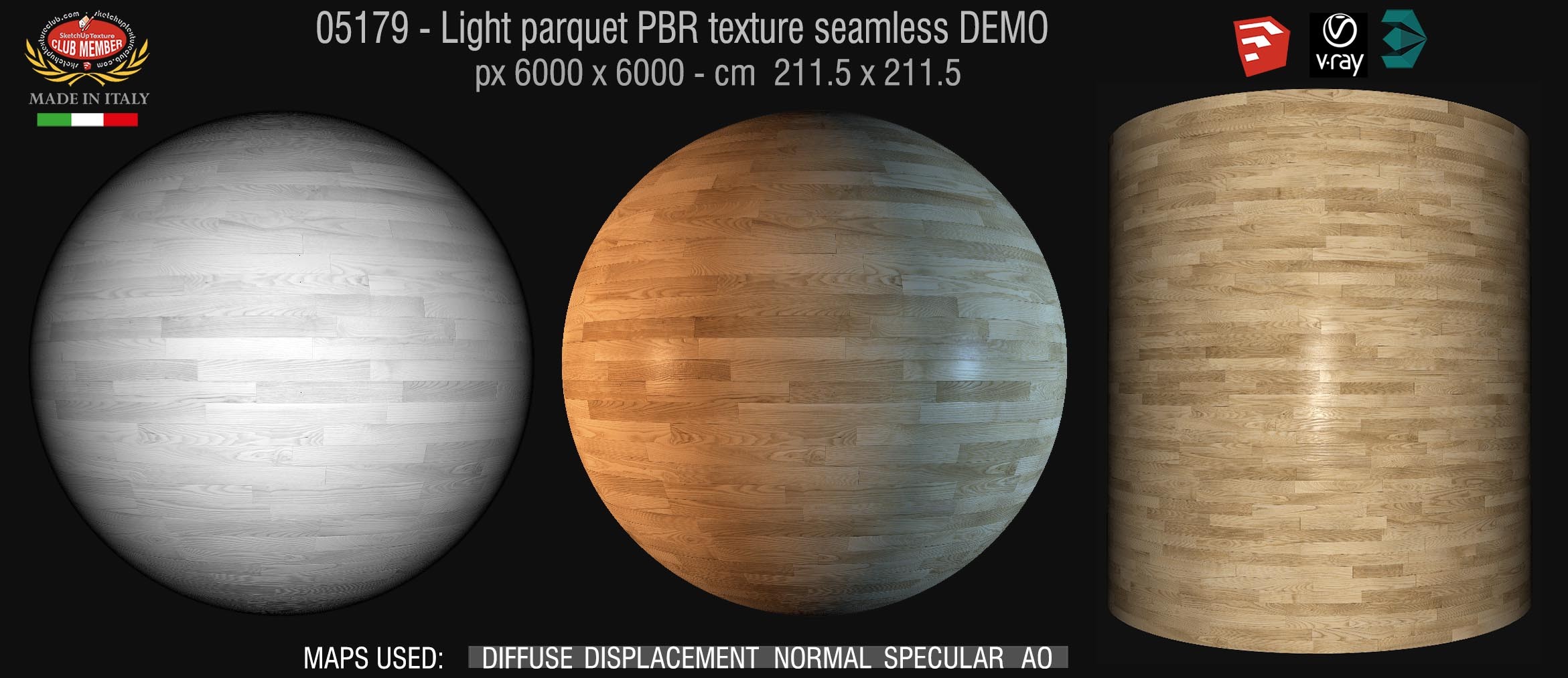 05179 Light parquet PBR texture seamless DEMO