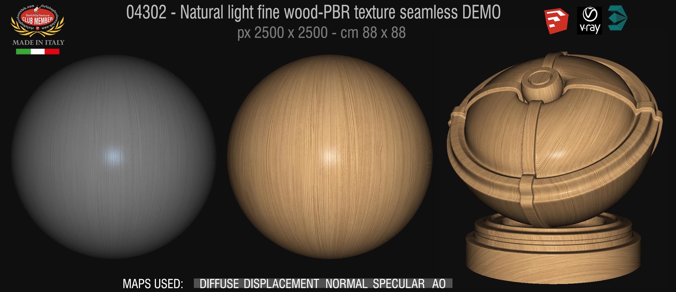 04302 Natural light fine wood-PBR texture seamless DEMO