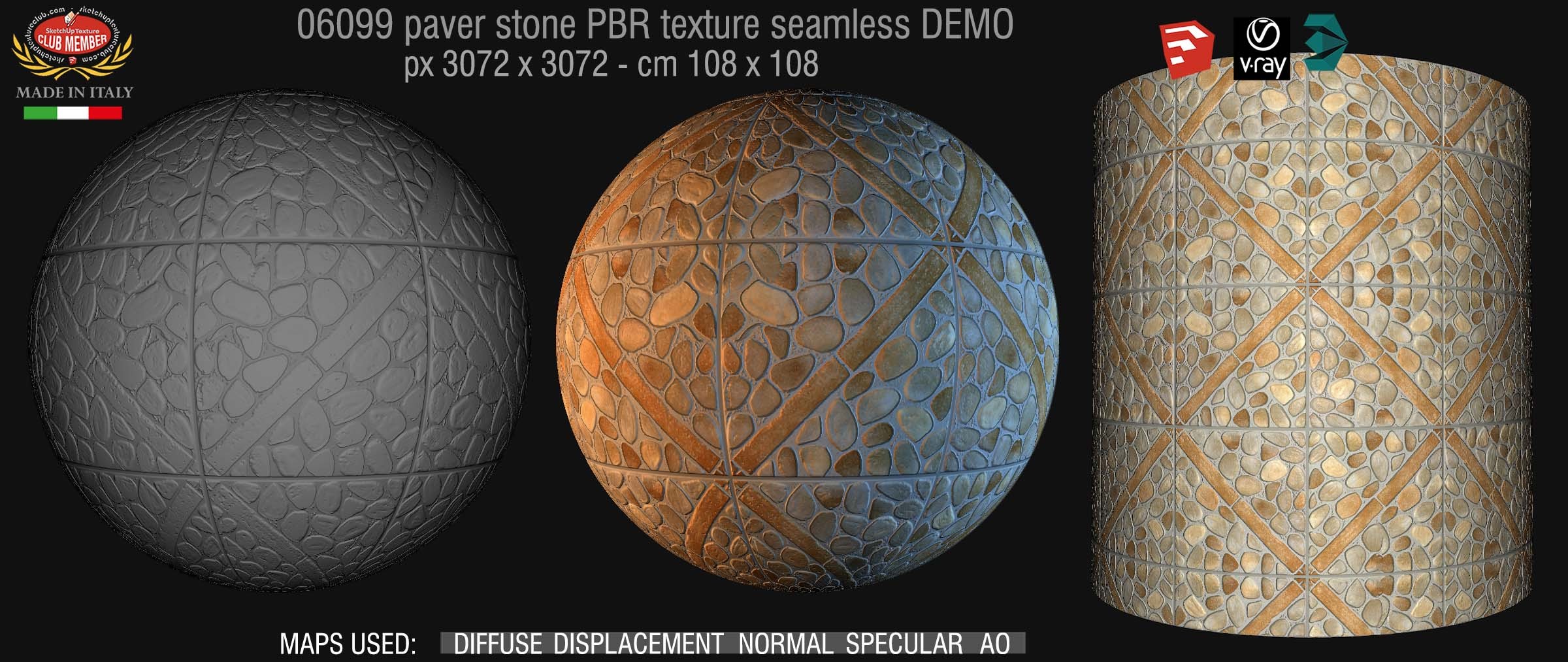 06099 paver stone PBR texture seamless DEMO