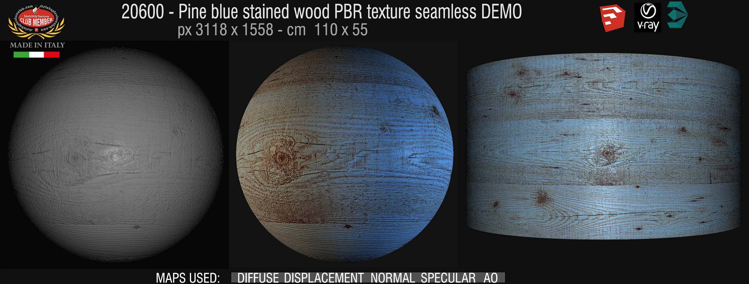 20600 pine blue stained PBR wood texture seamless DEMO