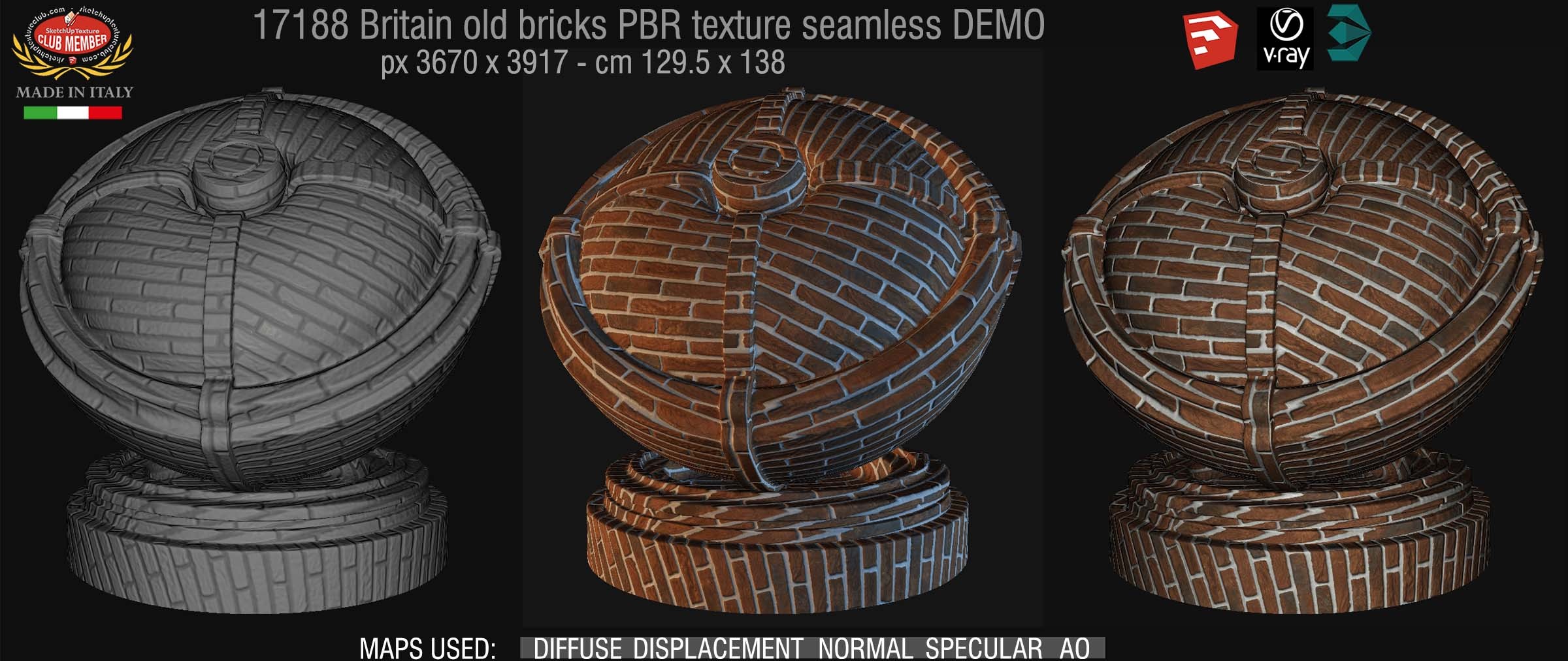 17188 Britain old bricks PBR texture seamless DEMO