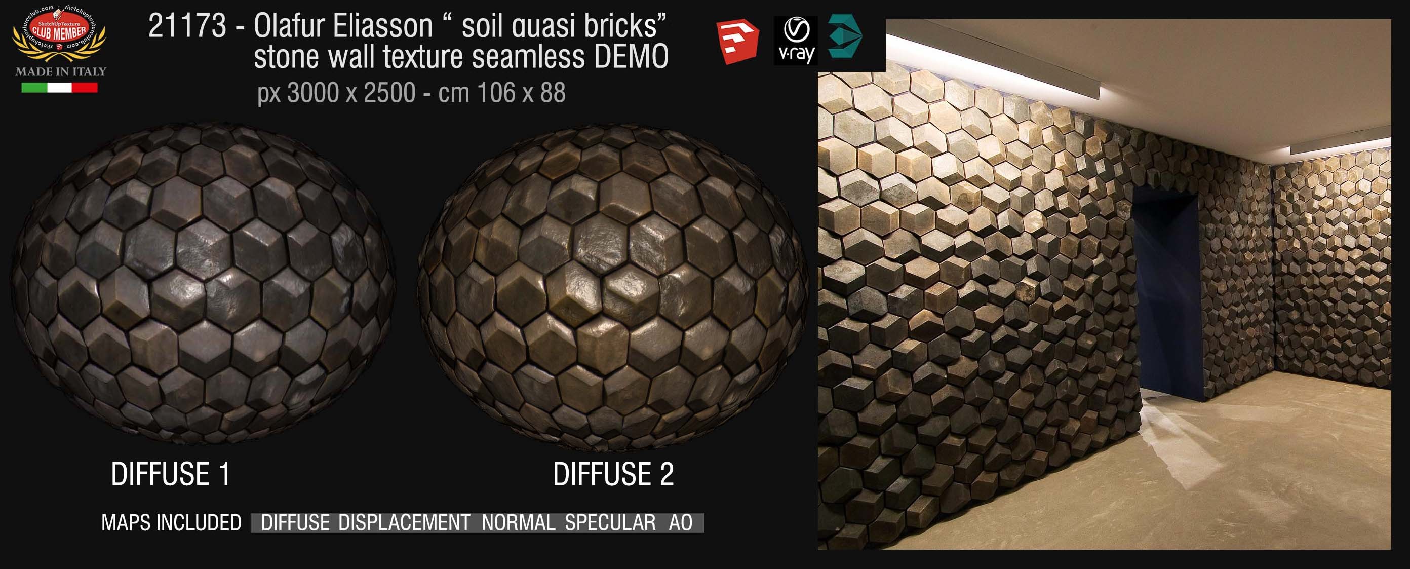 Olafur Eliasson "soil quasi brick" wall stone texture + maps demo