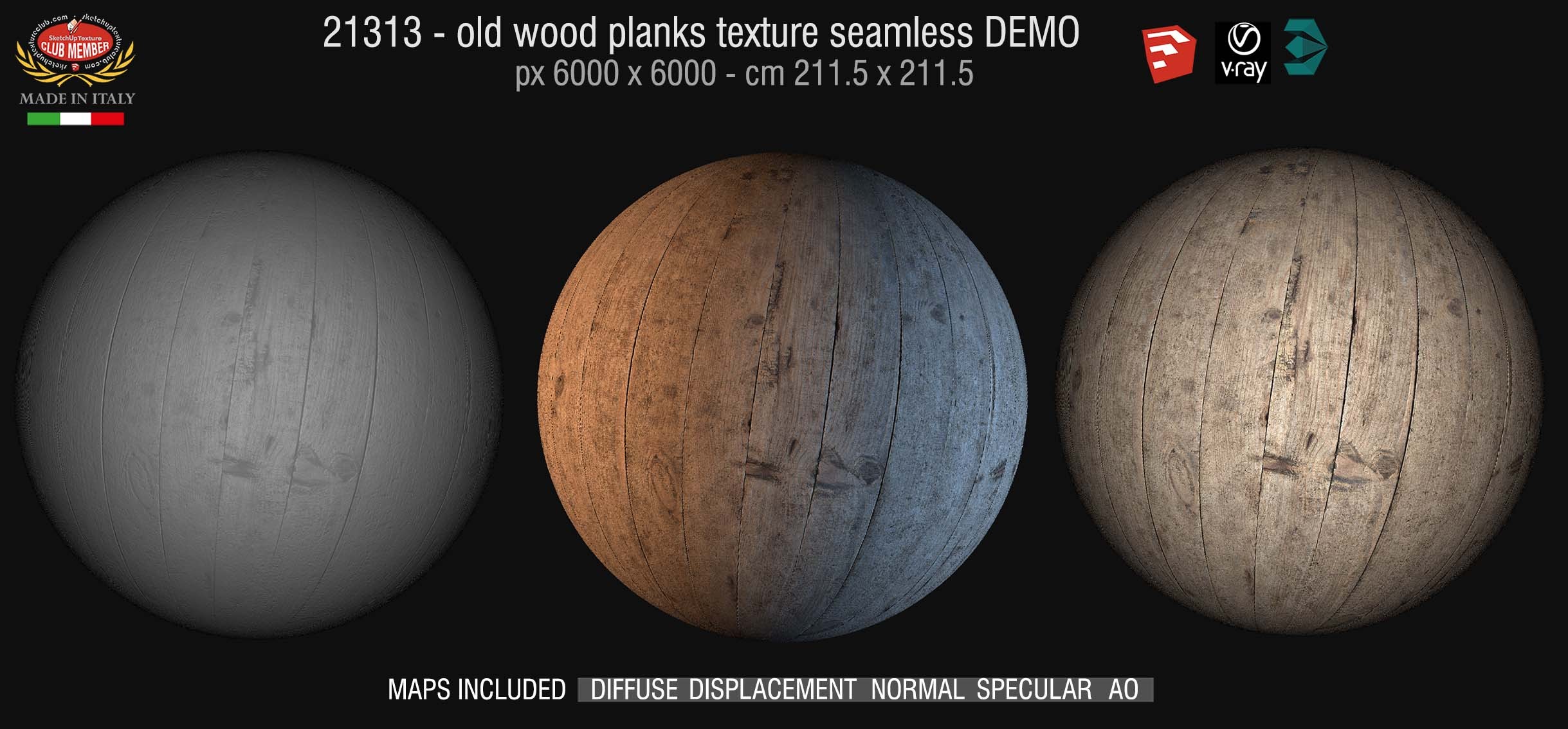 21313 HR Old wood planks texture seamless + maps DEMO