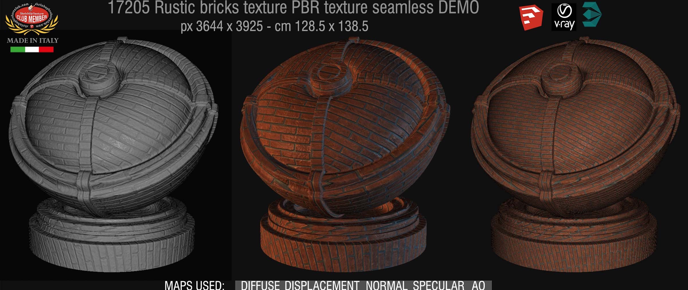 17205 rustic bricks PBR texture seamless DEMO