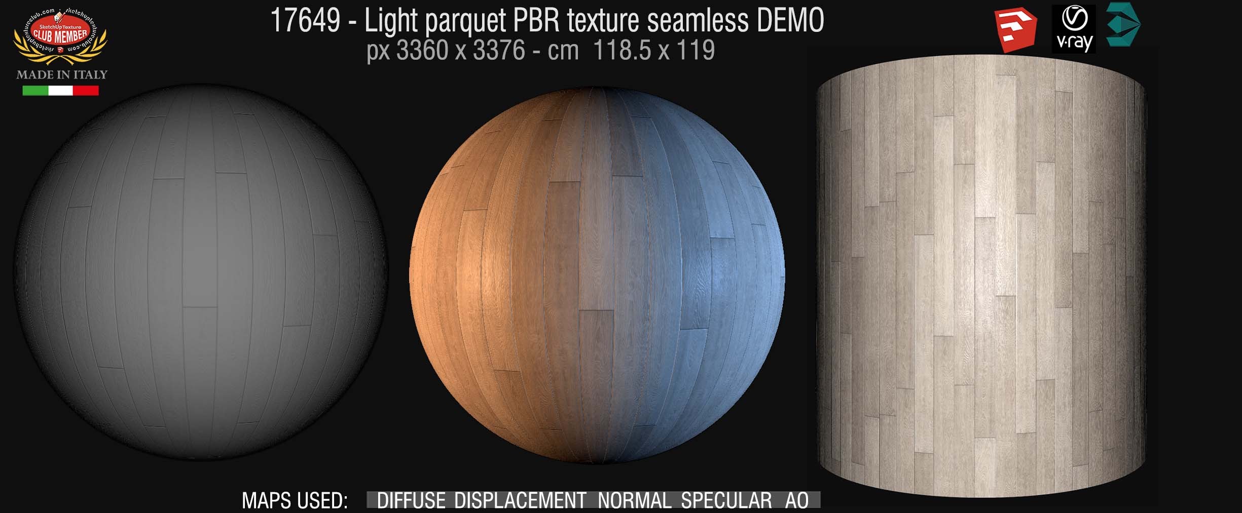 17649 Light parquet PBR texture seamless DEMO