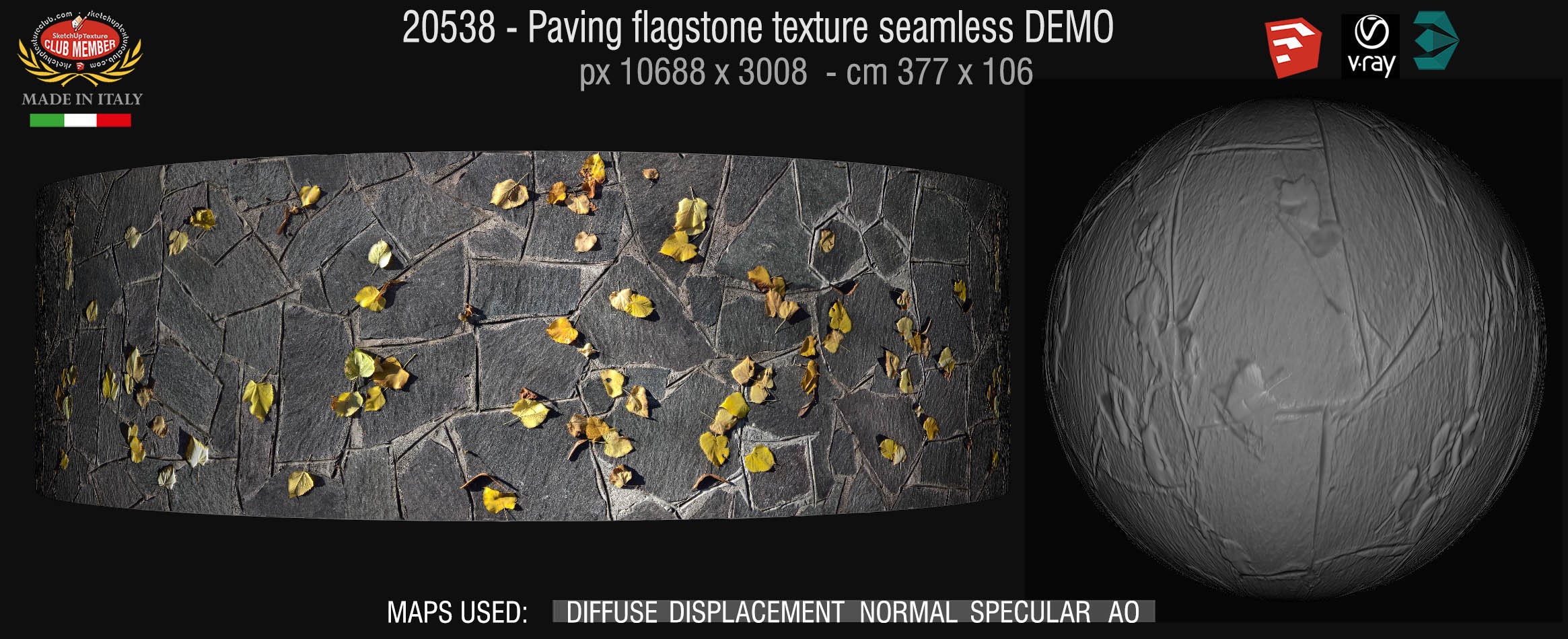 20538 paving flagstone texture seamless + maps DEMO