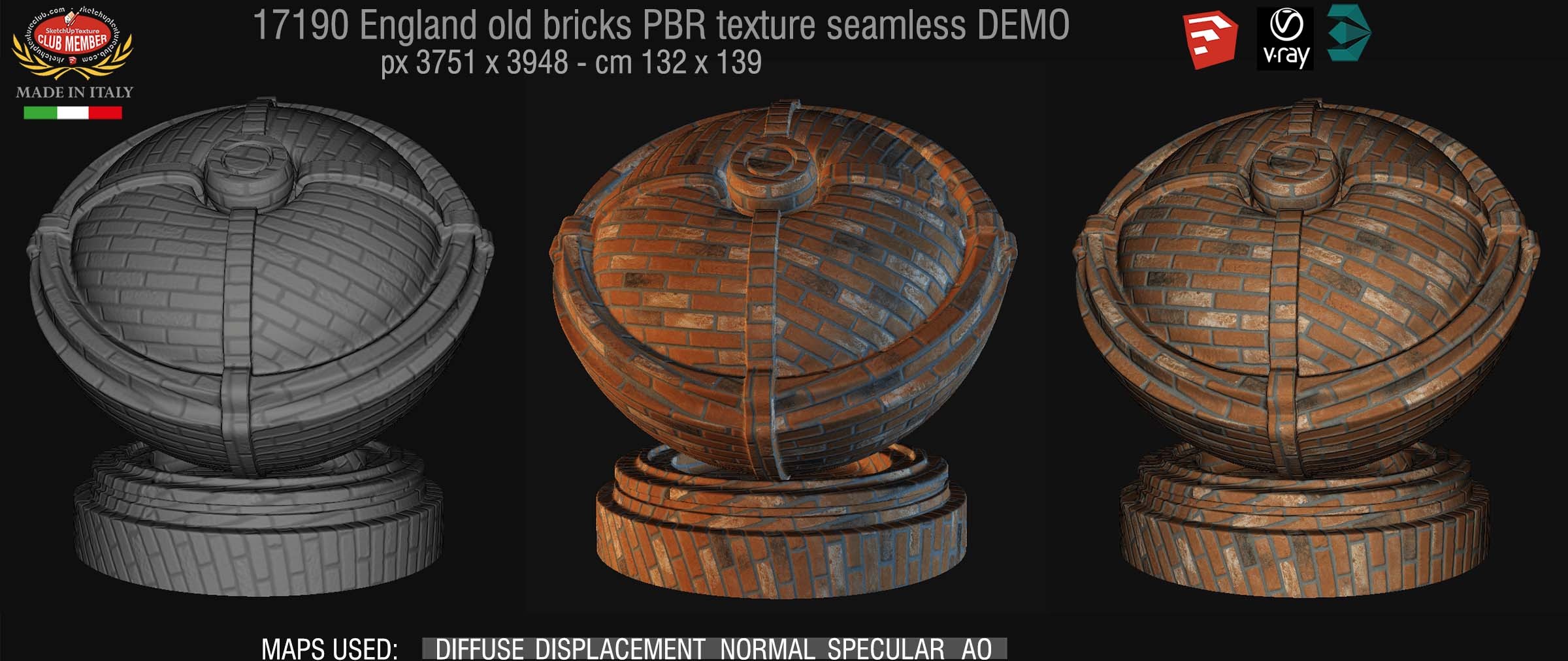 17190 England old bricks PBR texture seamless DEMO